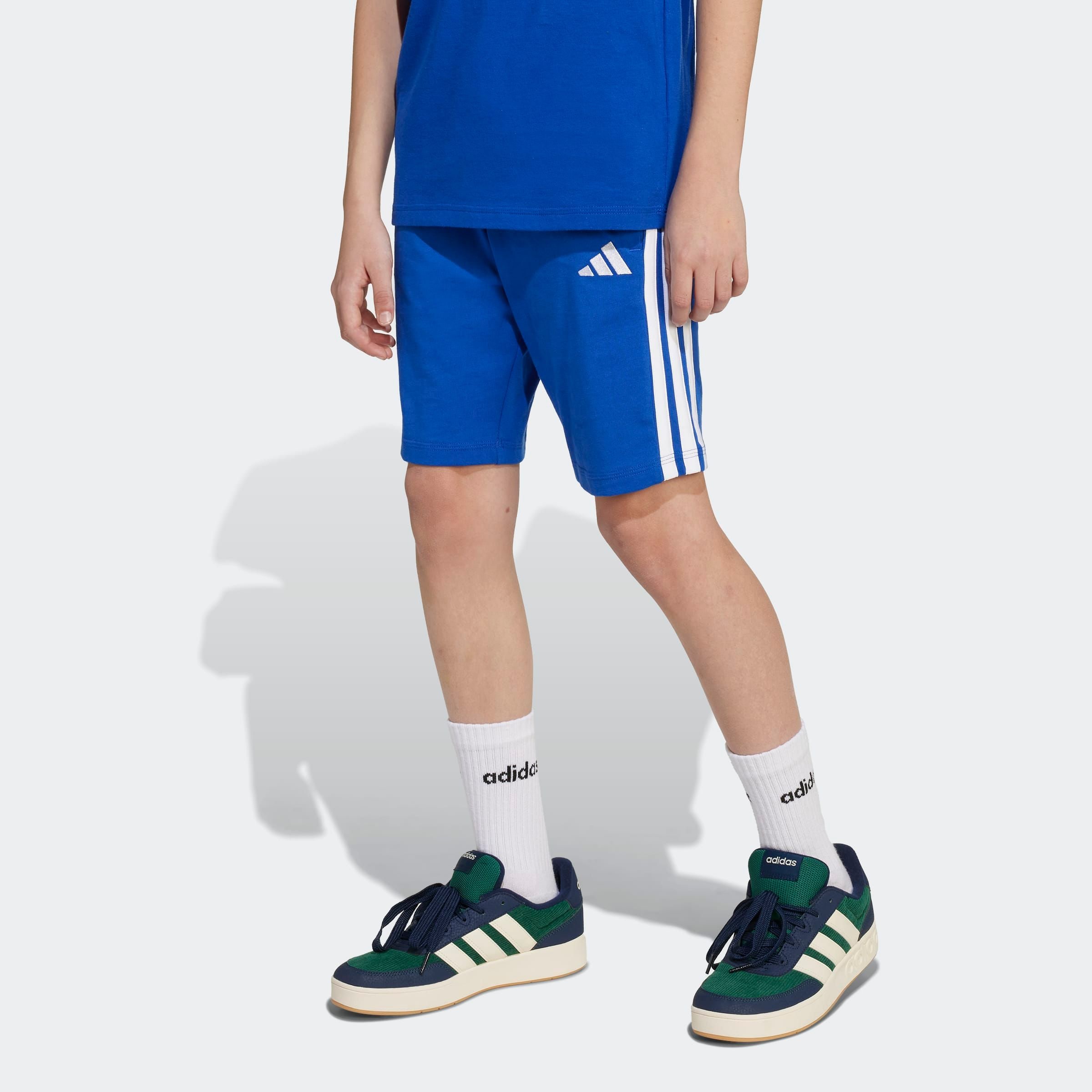 Jungen Shorts "J 3S KN SH 210", blau, Gr. 164, ADIDAS SPORTSWEAR, Obermaterial: 100% Baumwolle, Hosen