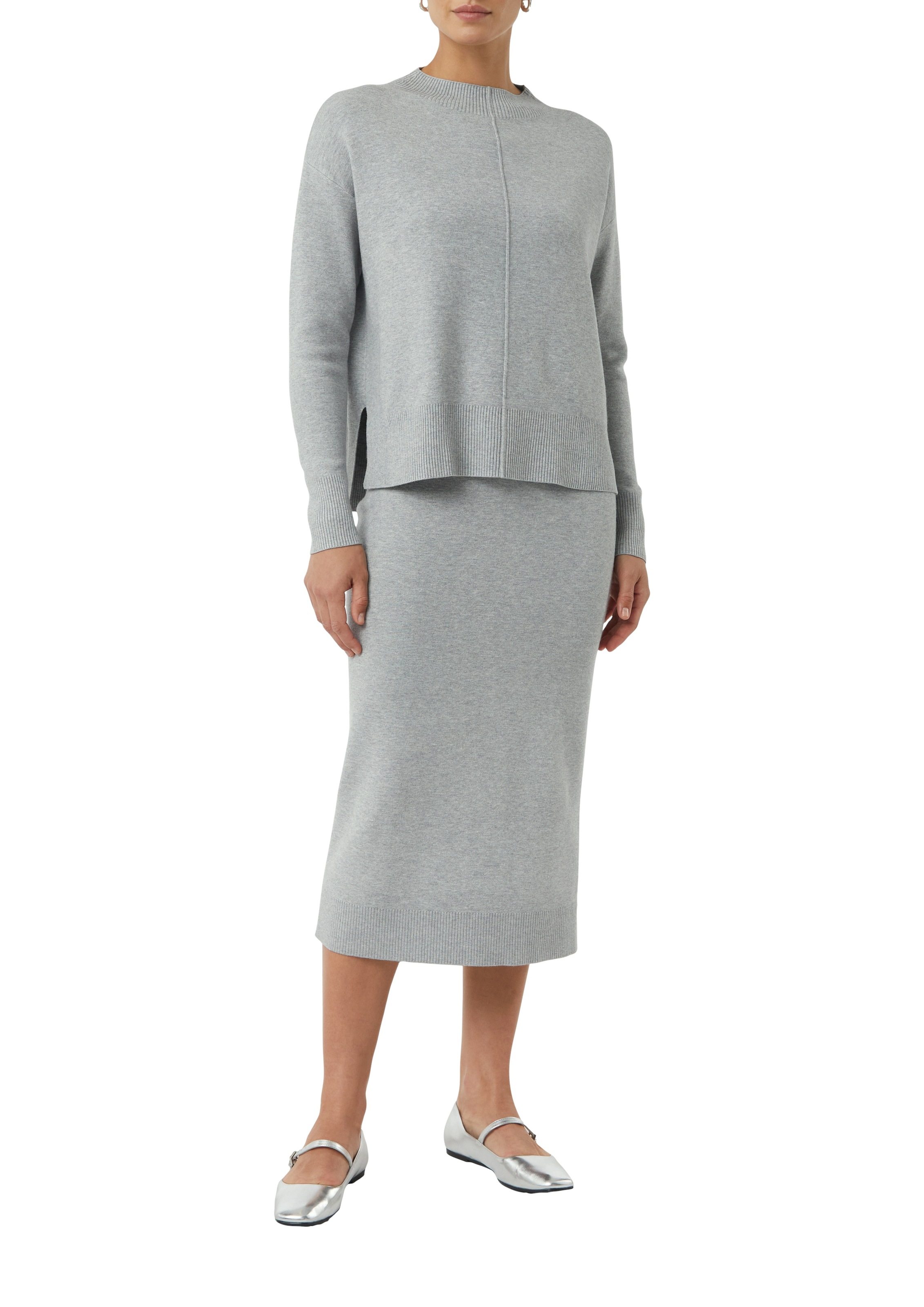 comma casual identity Rundhalspullover "mit Ziehrnaht", casual, Rundhals, s günstig online kaufen