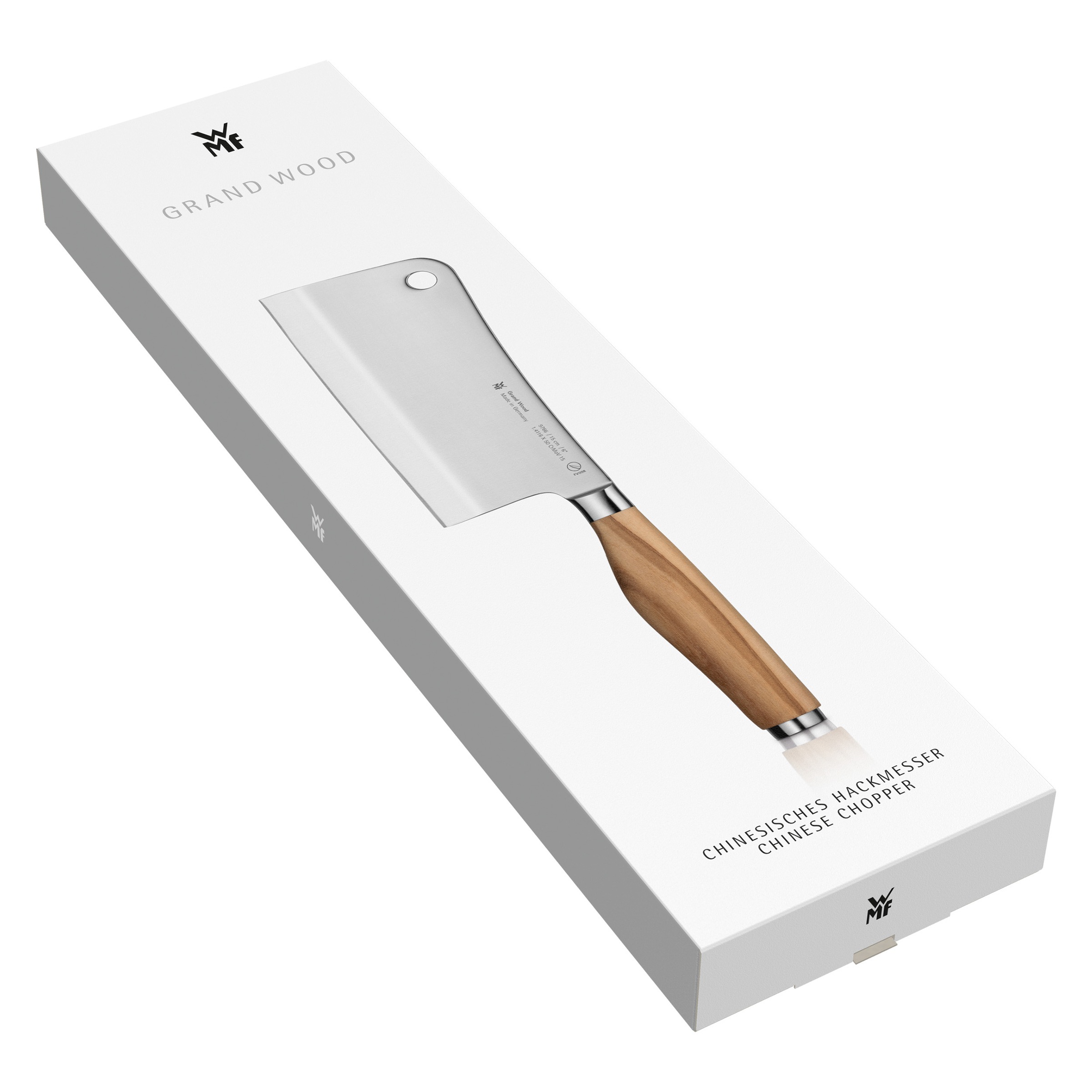 WMF Hackmesser »Grand Wood«, (1 tlg.), 15 cm, Olivenholzgriff, handgeschmiedeter Spezialklingenstahl