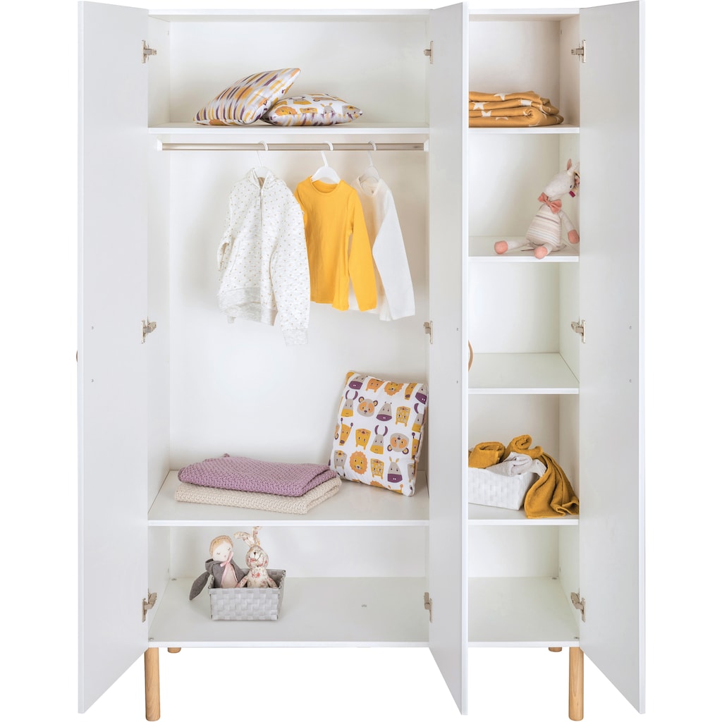 Schardt Babyzimmer-Komplettset »Camiel White«, (3 St., Kinderbett, Kleiderschrank, Wickelkommode)