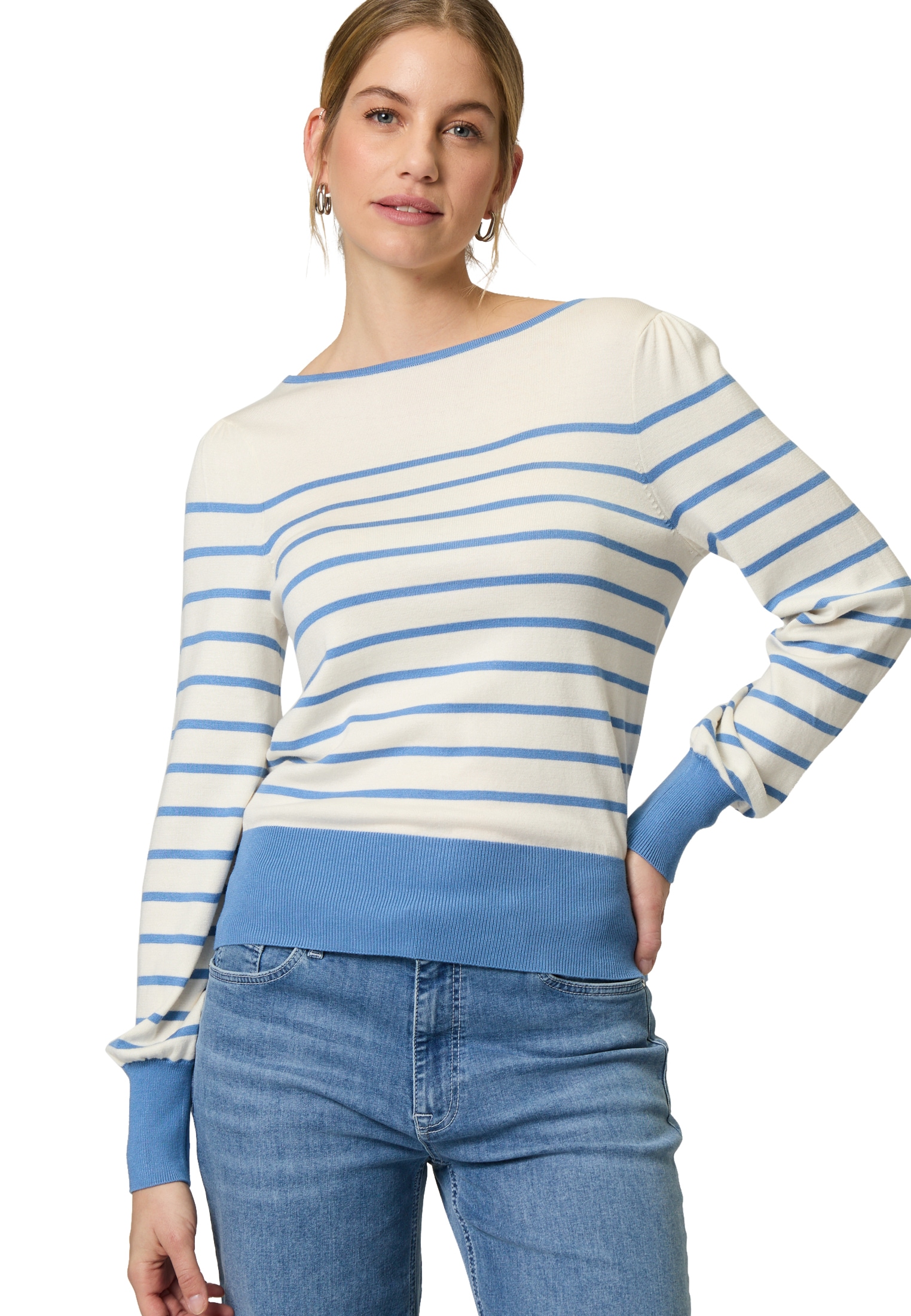 Zero Strickpullover "zero Damen Pullover mit Streifen", (1 tlg.), Plain/ohn günstig online kaufen