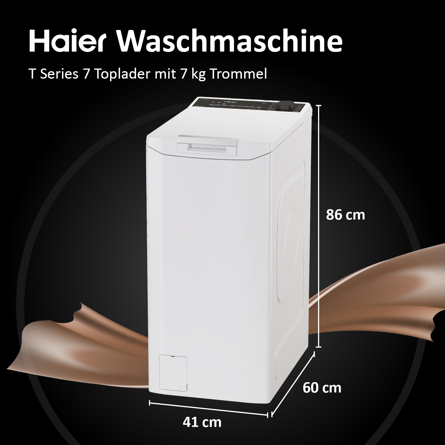 Haier THASNQ476TM5-84 Waschmaschine Toplader 7 kg 1400 RPM Weiß