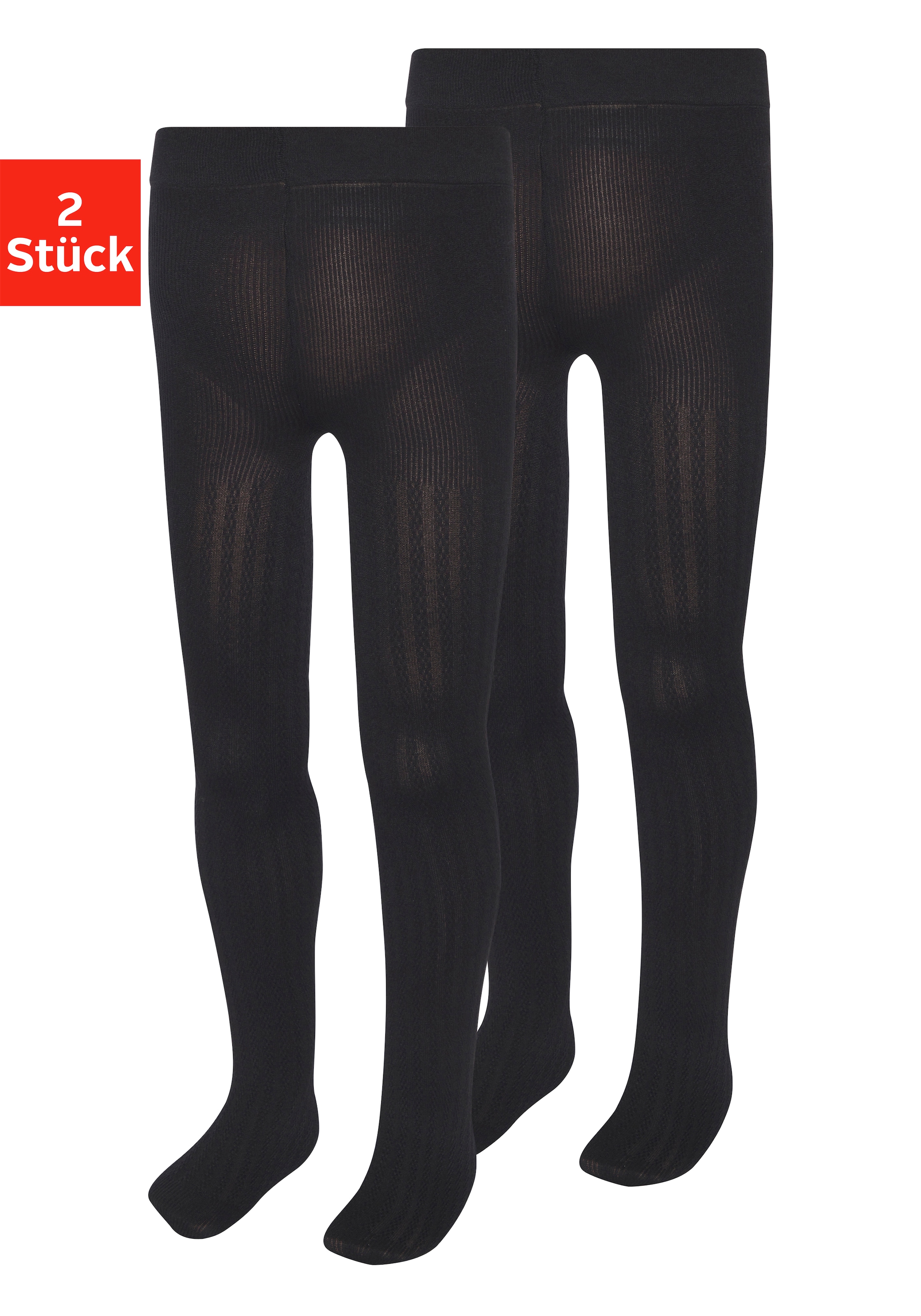 H.I.S Feinstrumpfhose 20 DEN Packung, 2 Stk. mit geripptem Muster