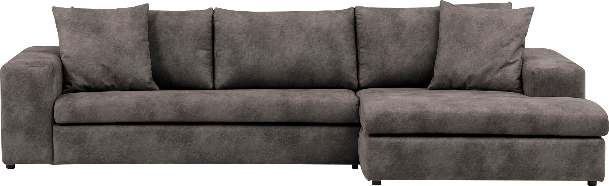 andas Ecksofa »SLEETLAND XXL in Samtvelours oder Vintage-Leder-Optik, L-Form,«, besonders groß und bequem