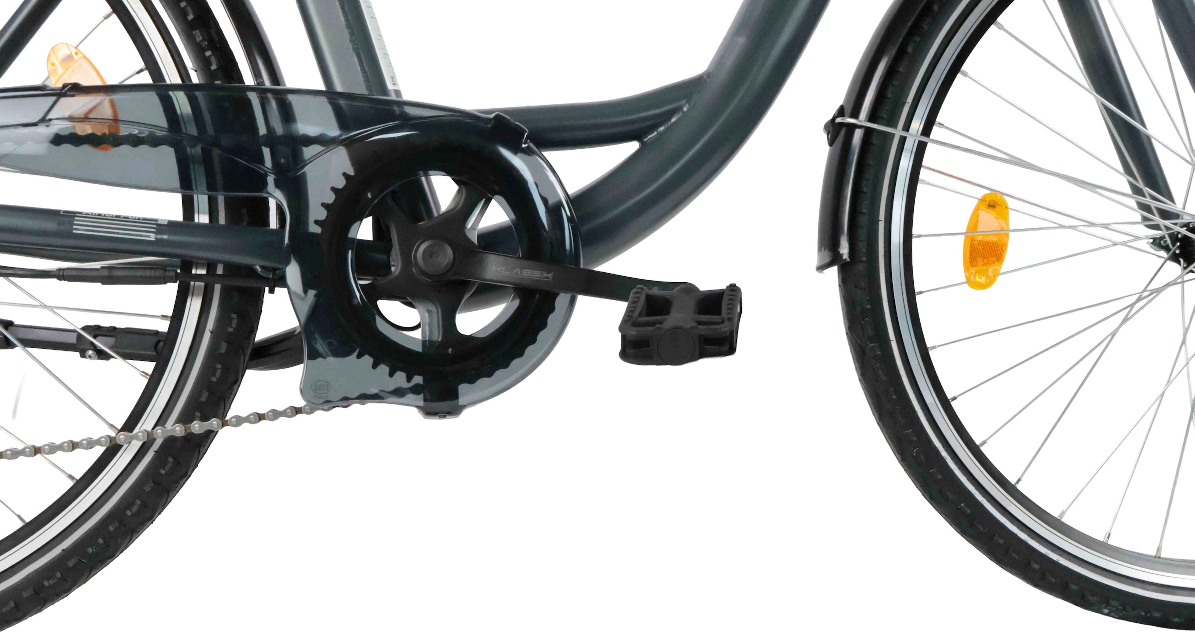 LLobe »City E-Bike 26" Mando anthrazit« 6 Gang Shimano Tourney Schaltwerk Kettenschaltung Heckmotor 250 W