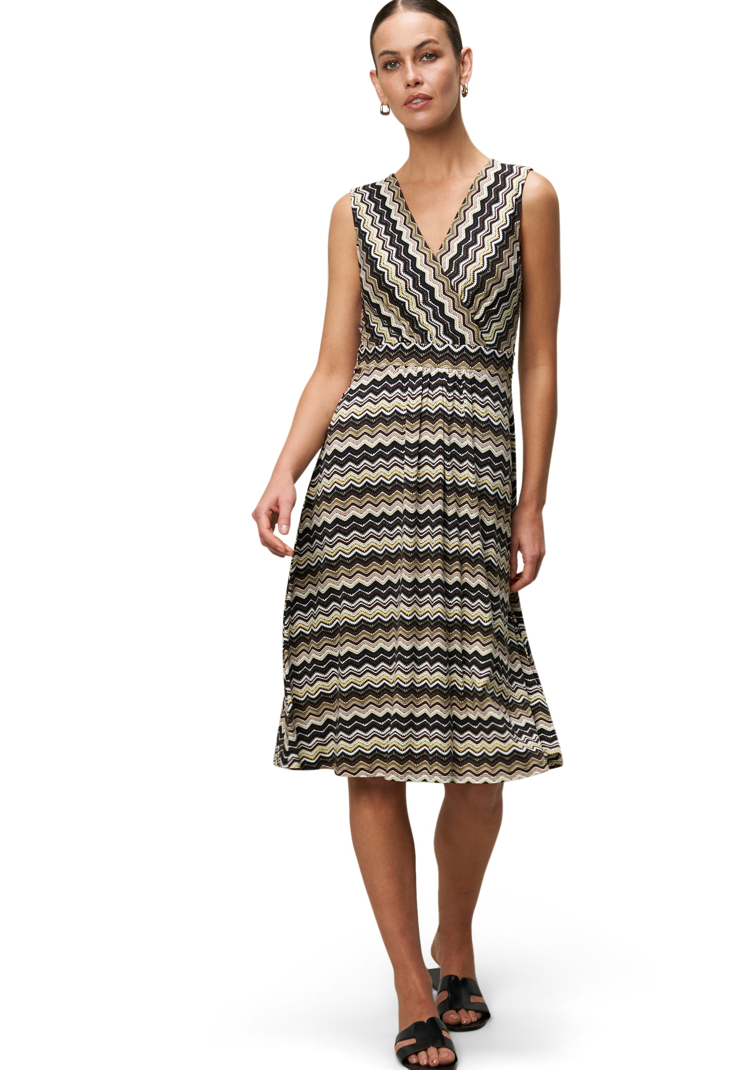 Zero Midikleid "zero Midikleid mit Zickzackmuster", Wickeldesign günstig online kaufen