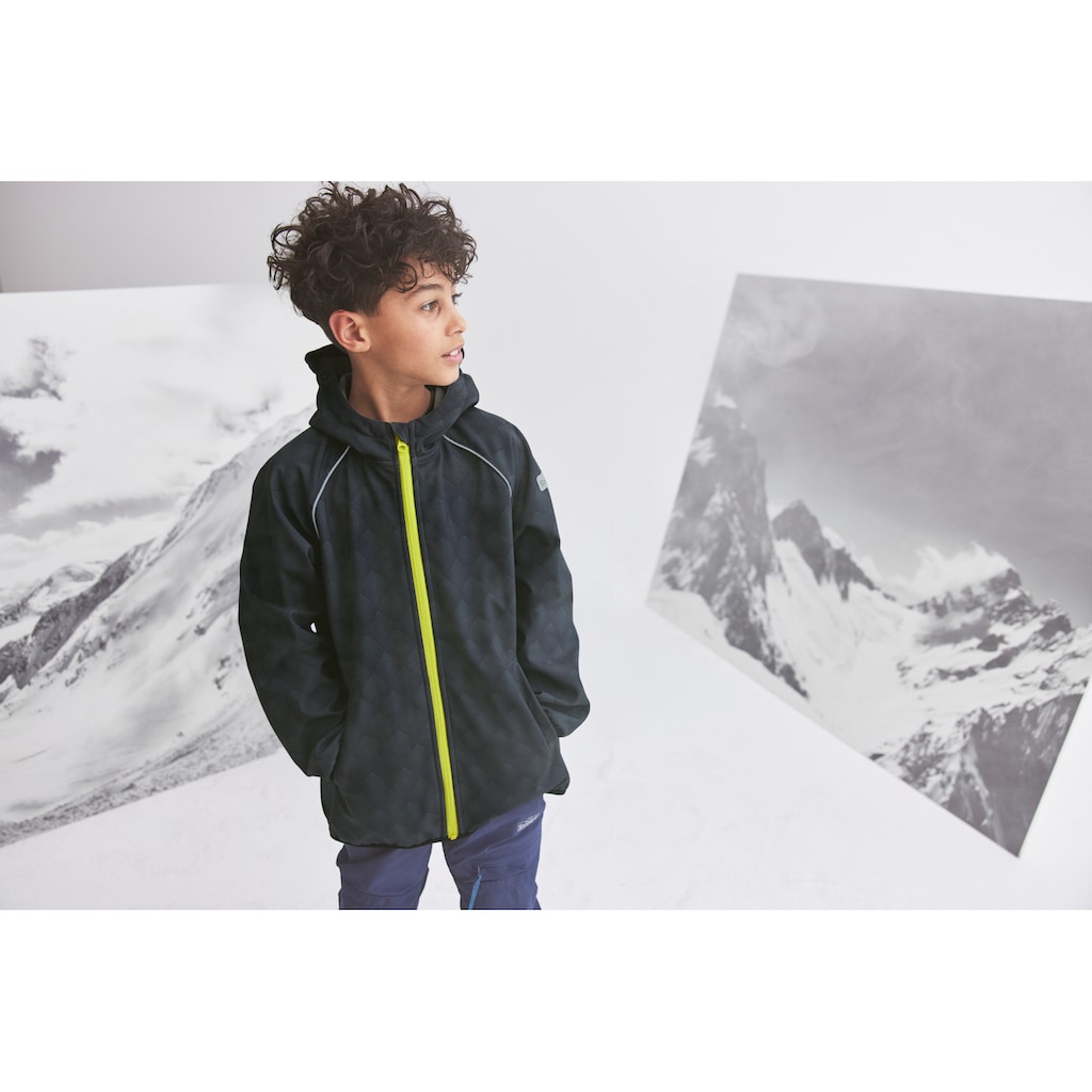 Scout Softshelljacke »DINOS«, mit Kapuze, mit reflektierenden Details