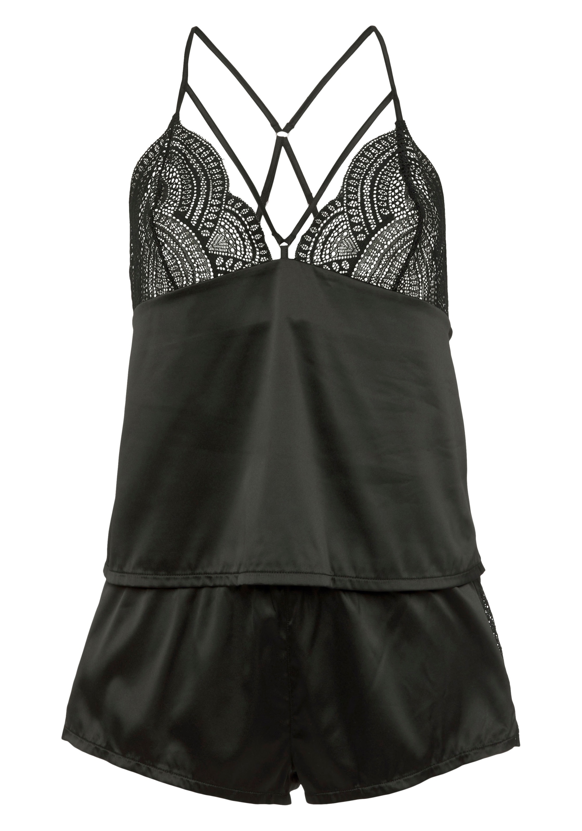 Vivance Dreams Pyjama 2-teilig, 2 tlg. mit Spitzeneinsätzen günstig online kaufen