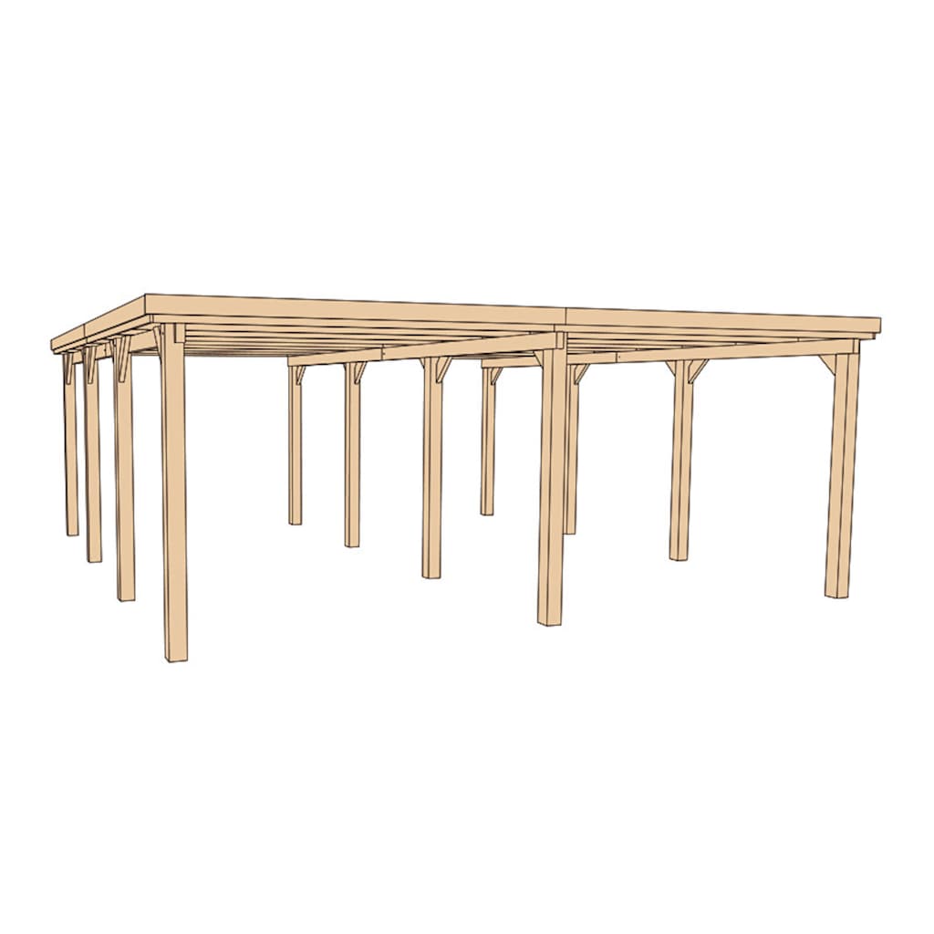 weka Doppelcarport »Optima 2«, Holz, 270 cm, braun