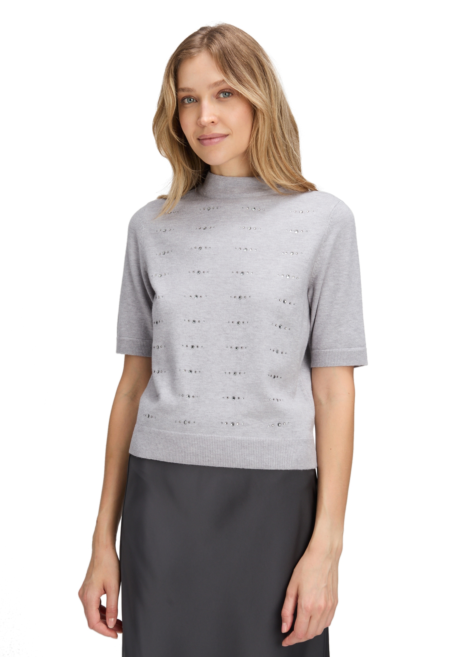 Betty Barclay Kurzarmshirt "Damen Feinstrickpullover mit Stehkragen" 1 Stk. günstig online kaufen