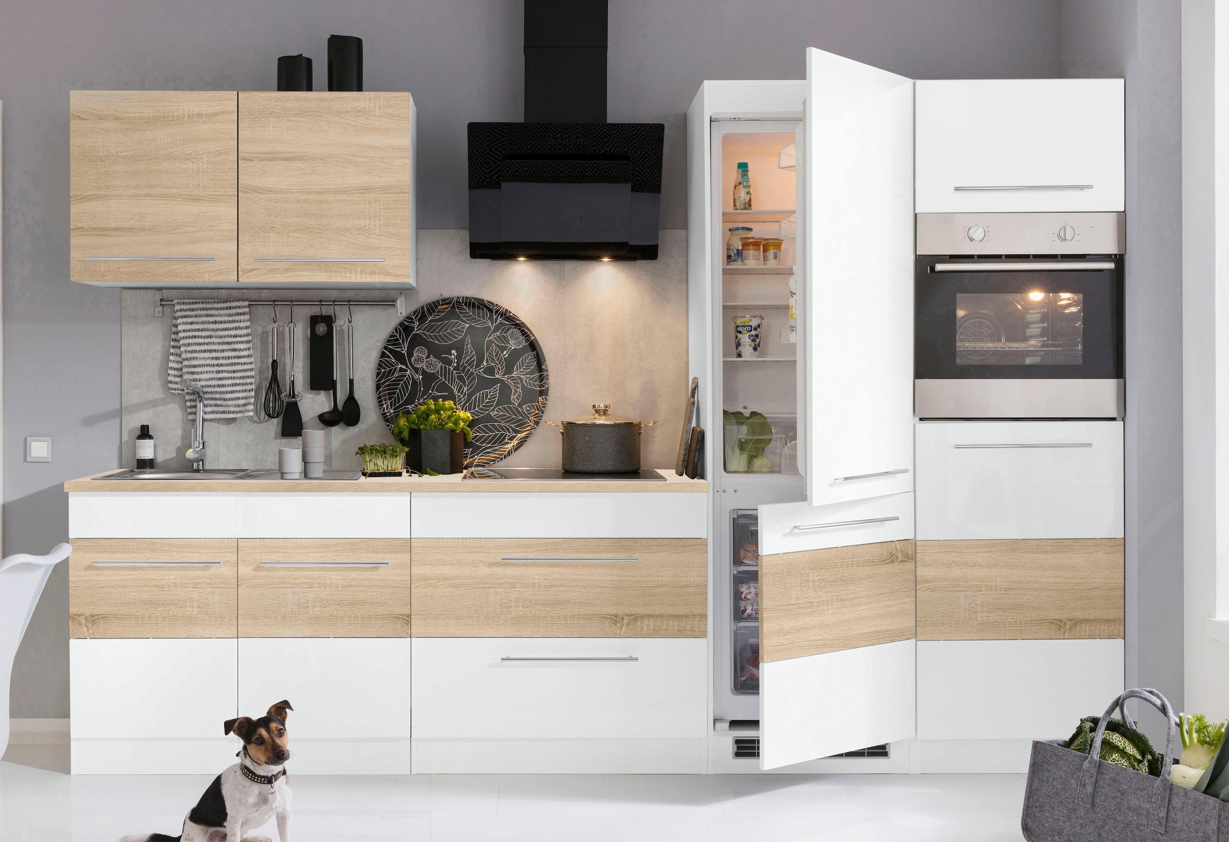 KOCHSTATION Küchenzeile »KS-Trient« Breite 300 cm, wahlweise mit E-Geräten, mit Arbeitsplatte