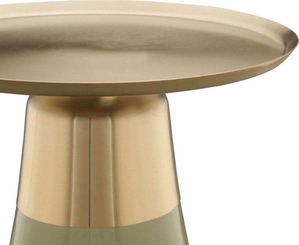 Kayoom Beistelltisch »Roman 225, mundgeblasener Glaskorpus«, (1 St.), mundgeblasener Glaskorpus, Retro-Design, goldene Metall-Tischplatte