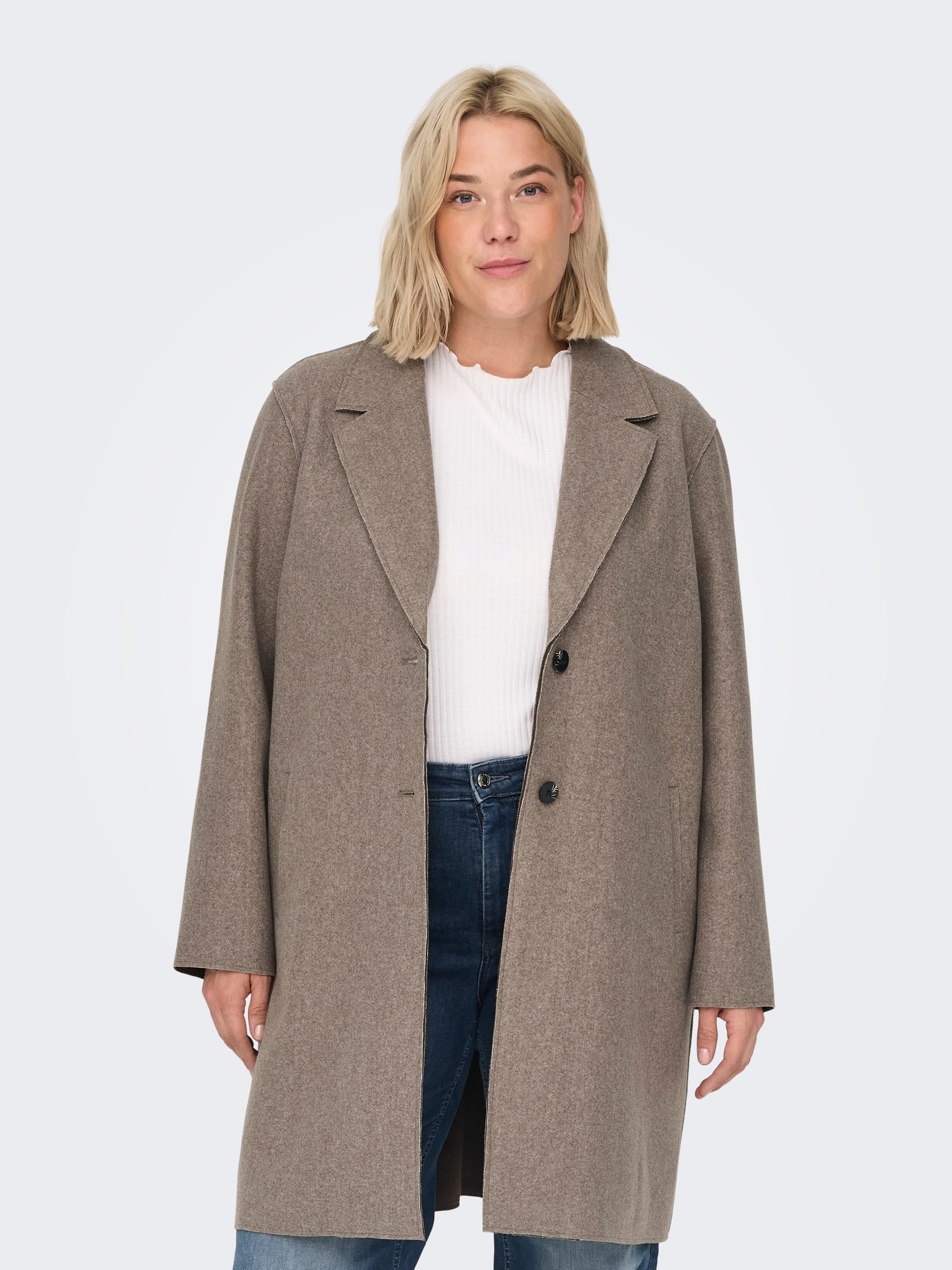 ONLY CARMAKOMA Kurzmantel "CARNEW CARRIE BONDED COAT CC OTW" Kunstfaser günstig online kaufen