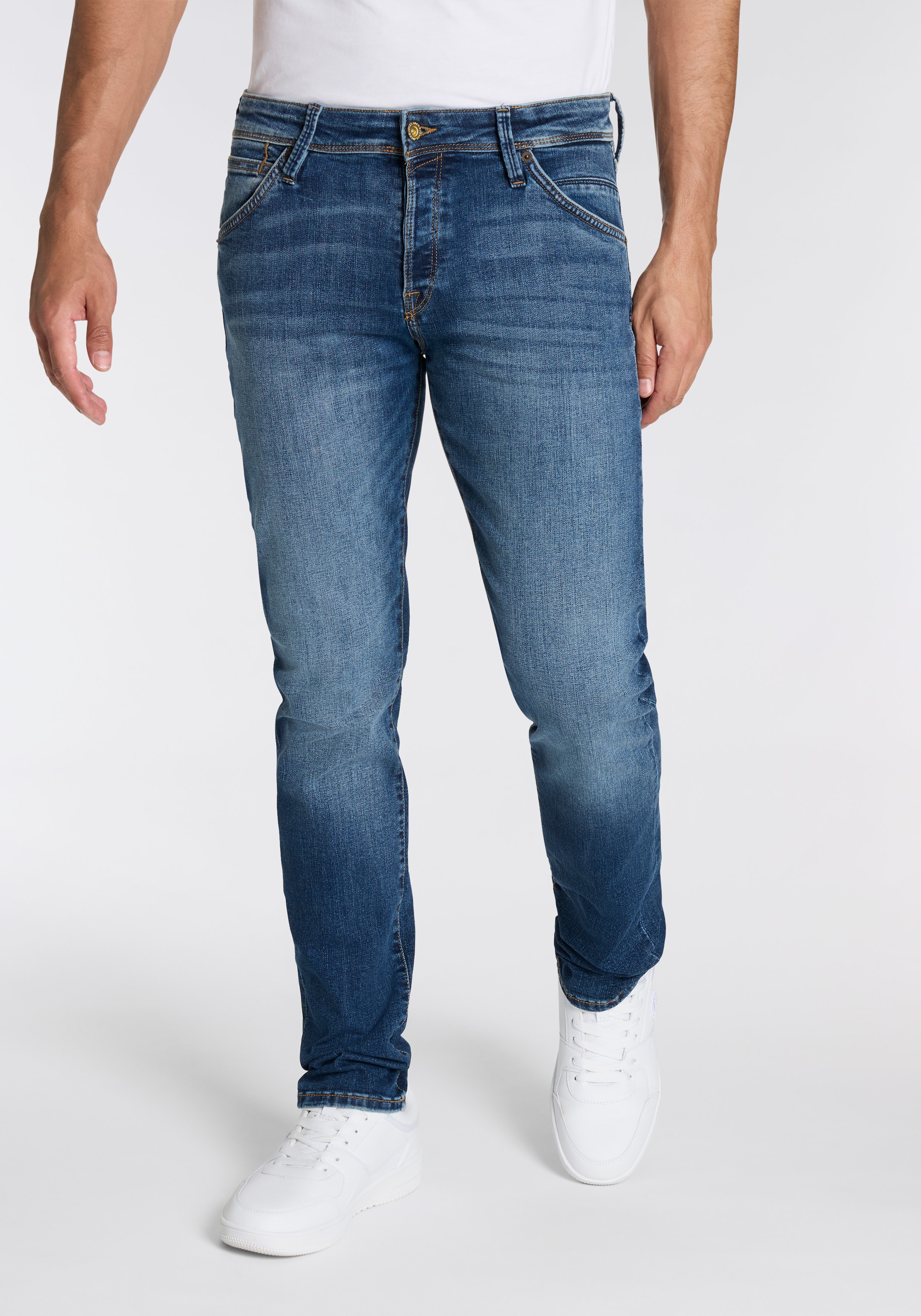 Jack & Jones Slim-fit-Jeans "JJIGLENN – Jeans mit Gürtelschlaufen und Used- günstig online kaufen