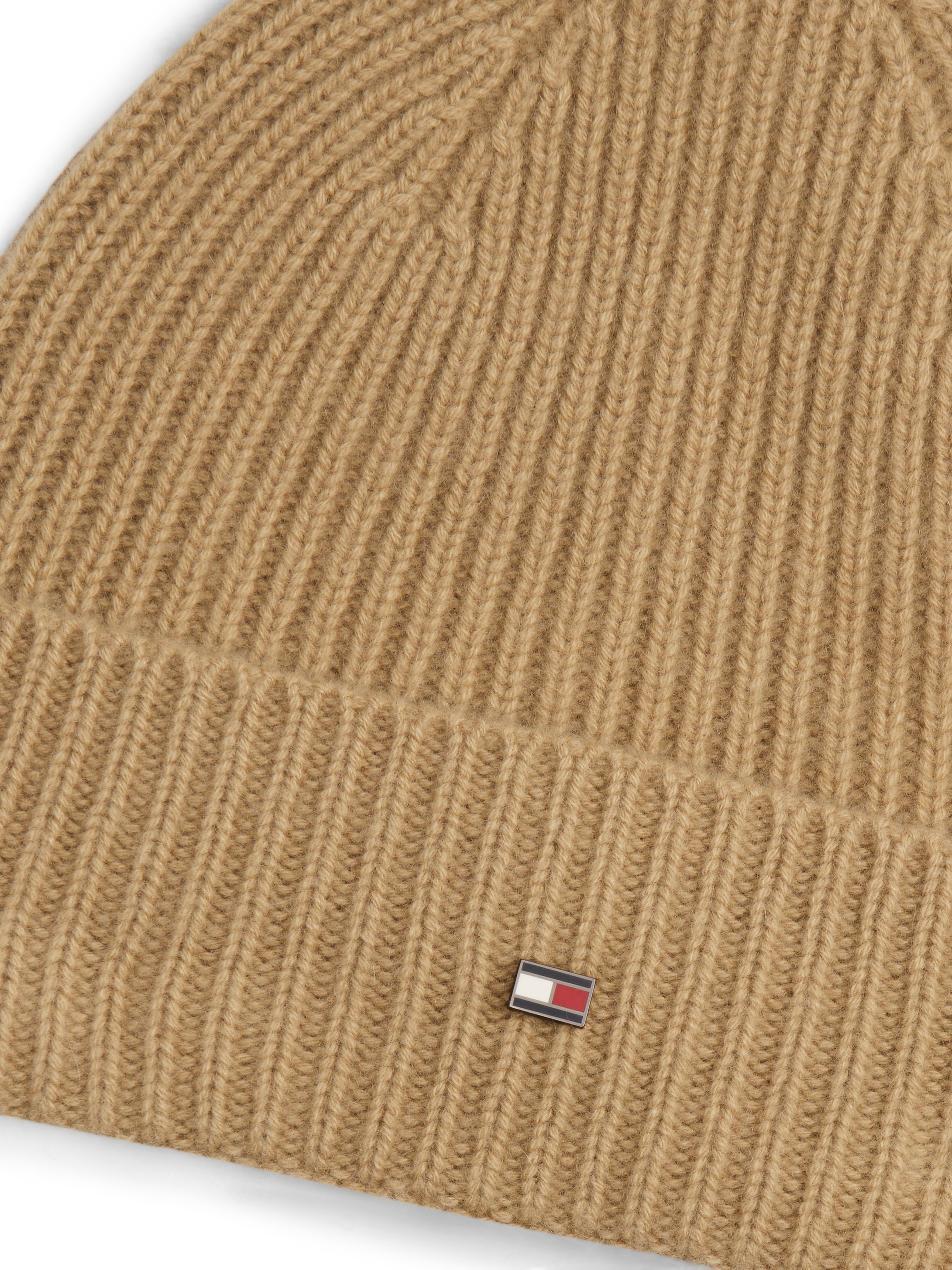 Tommy Hilfiger Beanie »TH FLAG CASHMERE«, mit Umschlag, aus Strick