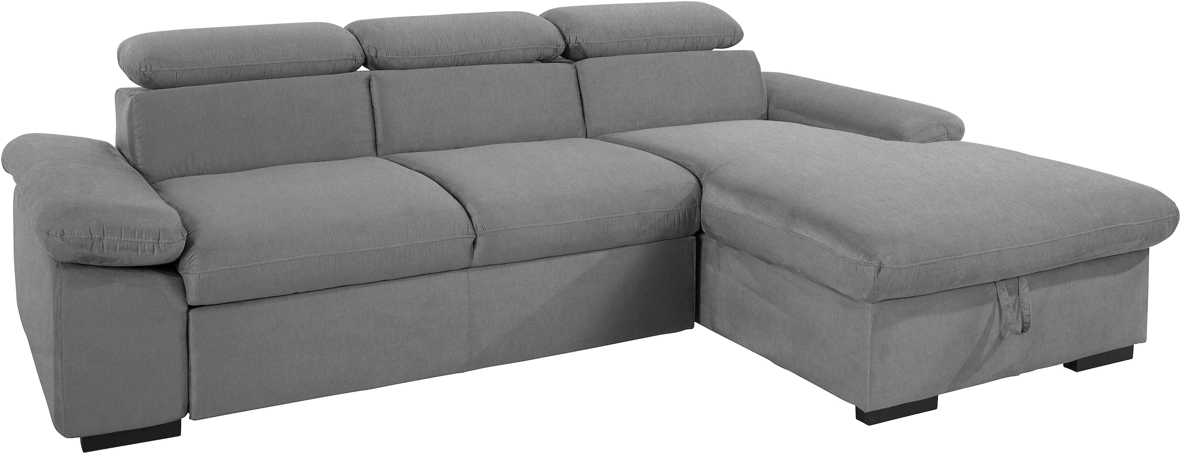 COTTA Ecksofa »Lola L-Form mit Kopfteilfunktion & Hocker«, (Set, mit Hocker), wahlweise mit Bettfunktion, Bettkasten & Armteilverstellung