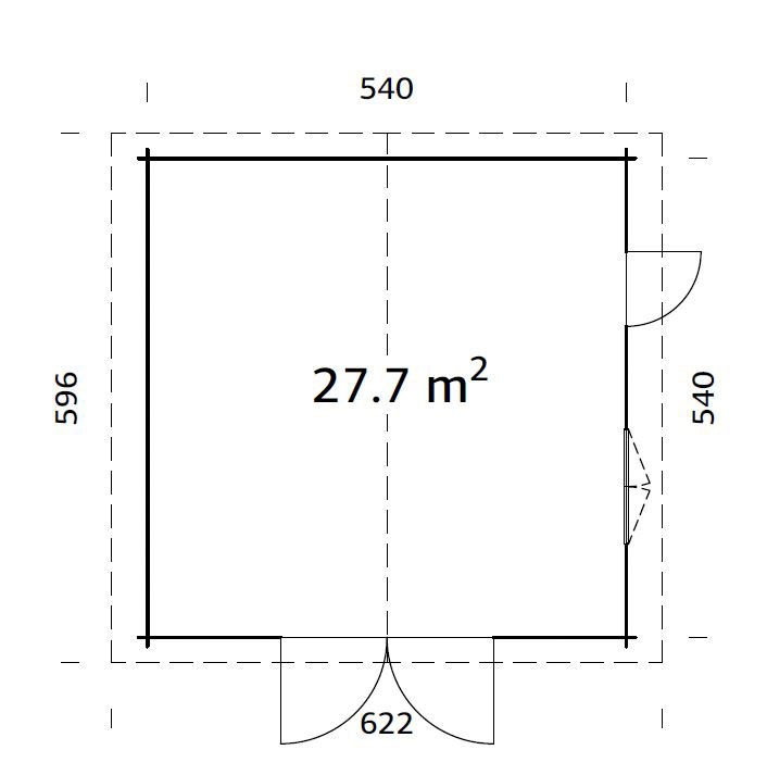 Palmako Garage »Roger«, BxTxH: 622x596x312 cm, mit Holztor, naturbelassen