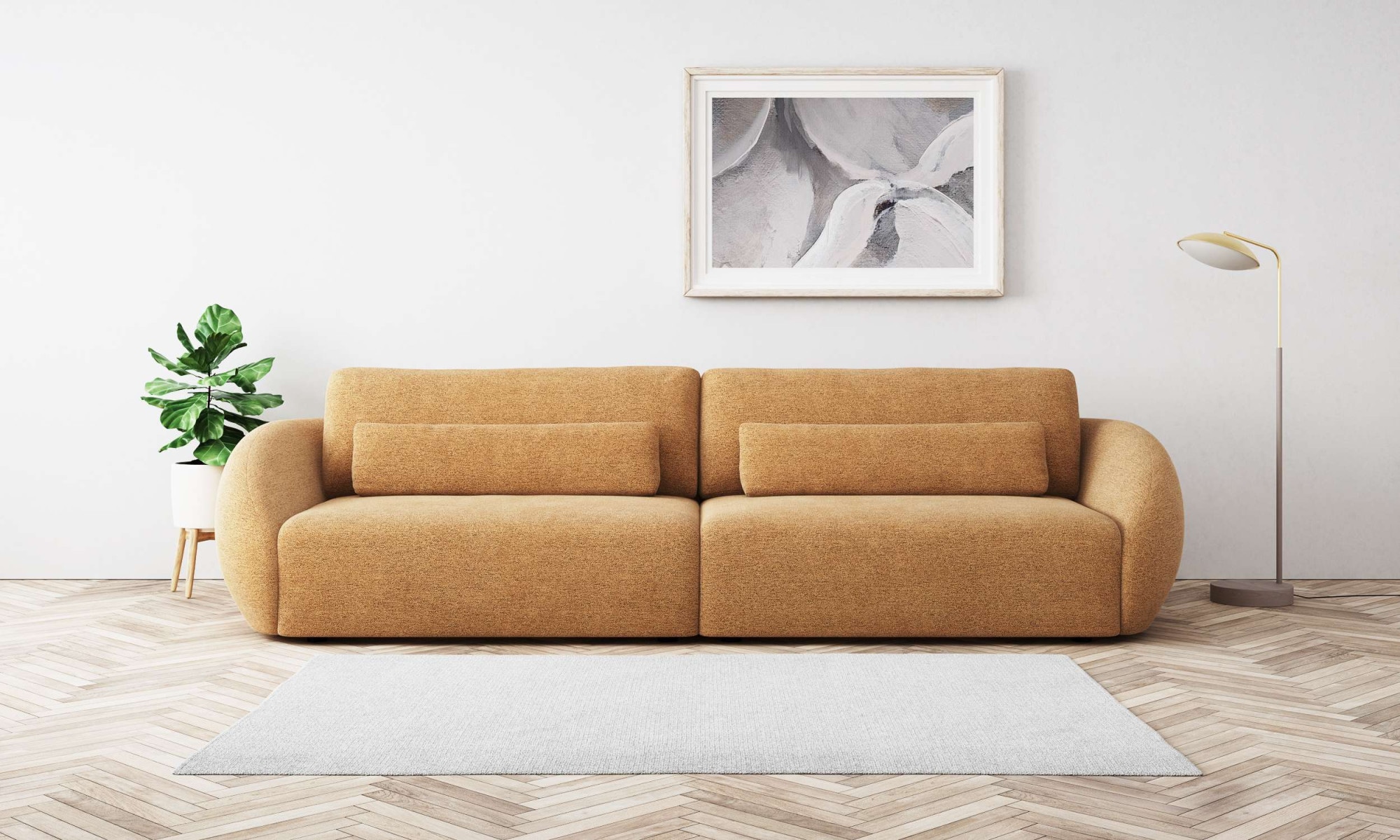 Places of Style Big-Sofa "Covile", Breite 306 cm, 2 Zierkissen inklusive, Chenille