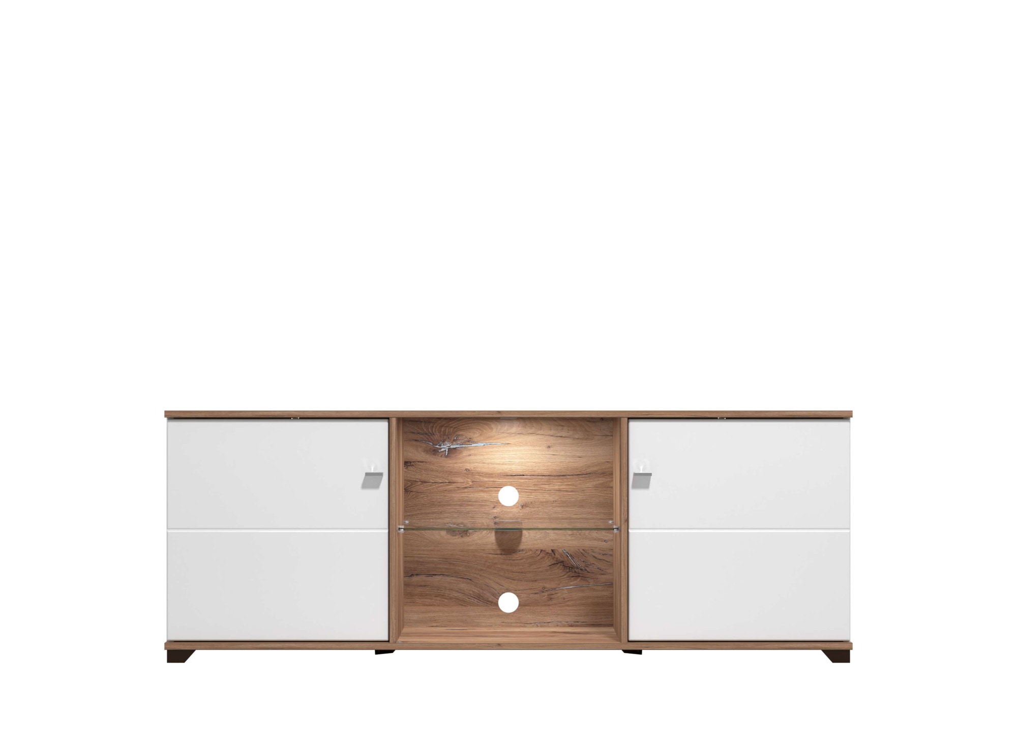 Home affaire TV-Board "Burgundy Lowboard, TV-Schrank, TV-Ständer, Hochglanzfonten" Hochglanzfronten und eine Innenausstattung in Flagstaff Eiche