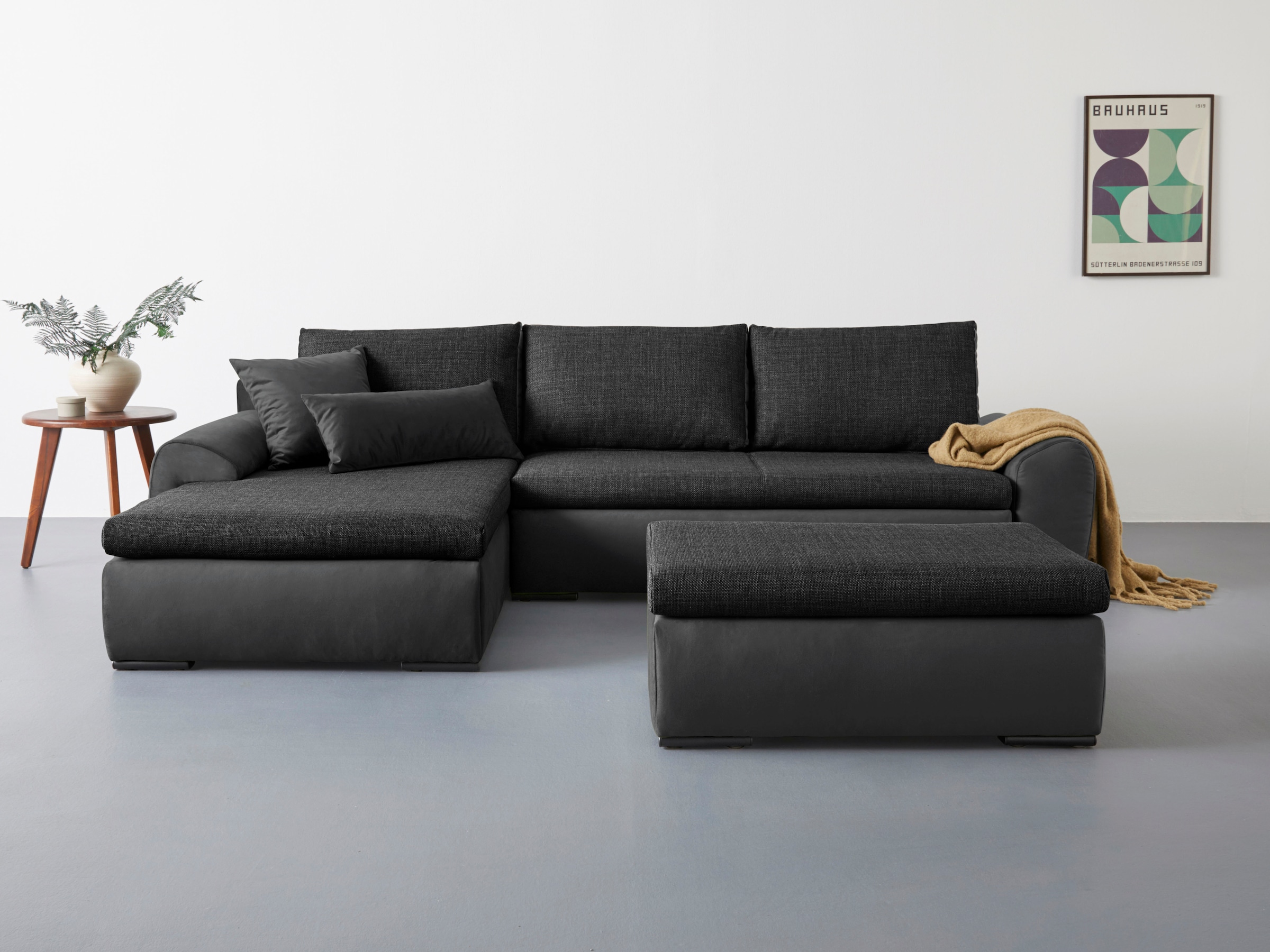 Home affaire Ecksofa "Win L-Form, B: 285 cm - OTTO. Verlässliche Qualität." 2 Zierkissen, optional Schlaffunktion & Bettkasten