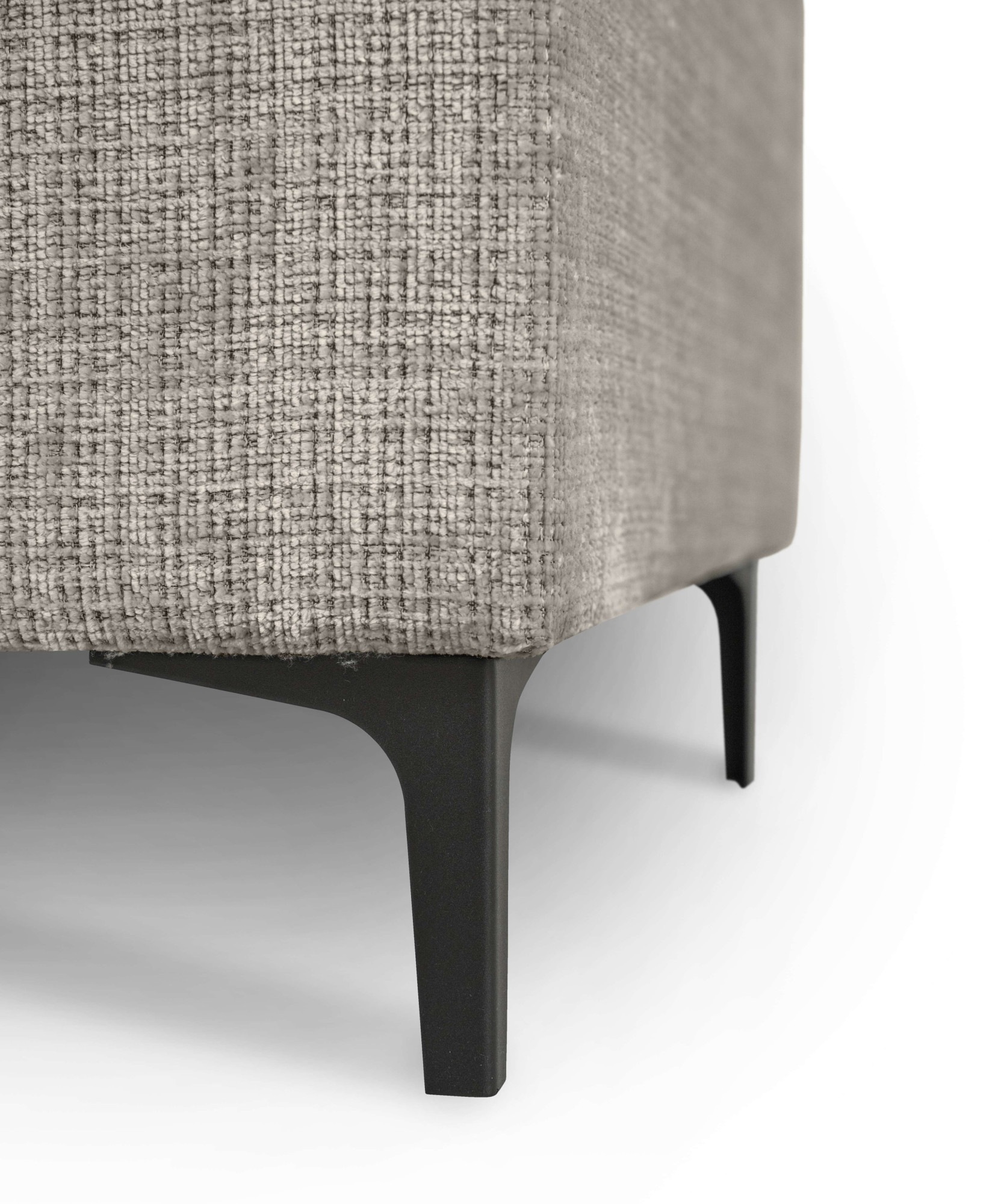 Places of Style Ecksofa »Polsterecke Oland, Struktur, Flachgewebe, Luxus-Microfaser, Boucle«, L-Form, 280 cm, Wellenunterfederung, Skandi-Design, Metallfüße