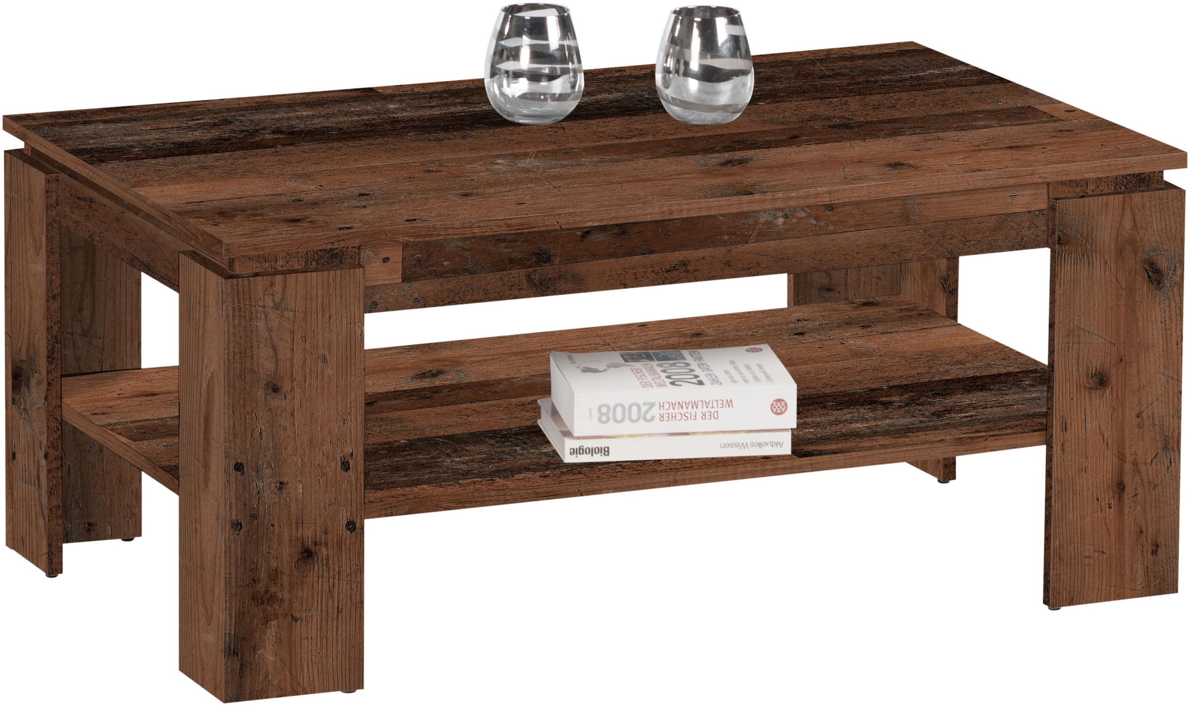 Stolkom Couchtisch »Harrison mit Schublade, Tisch im Old Style Dekor, BxHxT 100x44x60 cm«, (Couchtisch, Wohnzimmertisch), 1 Schubkasten, 1 Ablageboden, Old Style Dekor