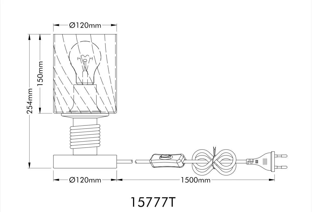GLOBO LIGHTING Tischleuchte »OSBORNE« E27 1 Stk. Tischleuchte Beton/Holz, Rauchglas, Wippschalter, E27