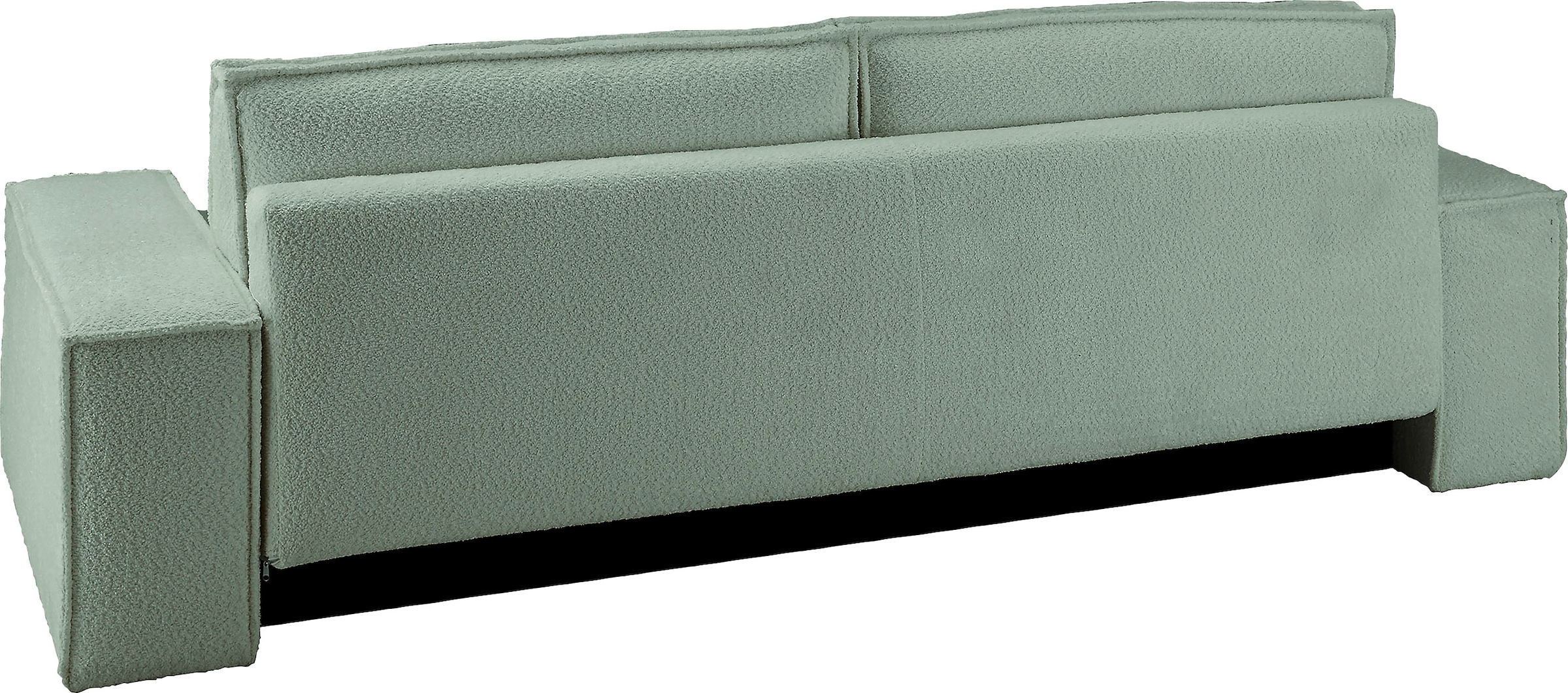 andas 3-Sitzer »FINNLEY Schlafsofa 257 cm, Schlaffunktion mit Bettkasten (200/136cm),«, in Aqua Clean-Bouclé u. Struktur fein