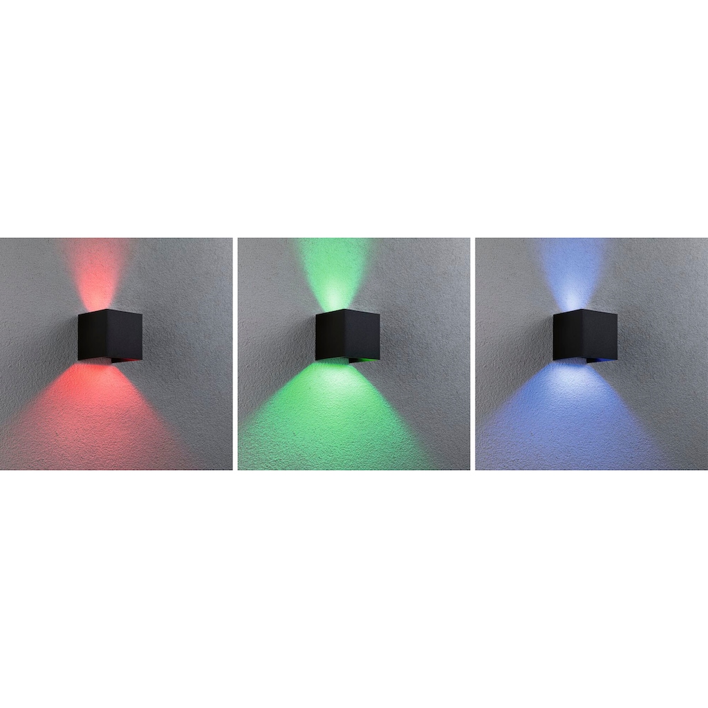 Paulmann LED Außen-Wandleuchte »Outdoor 230V Cybo RGBW Zigbee 2000-6500K anthrazit«, 2 flammig-flammig