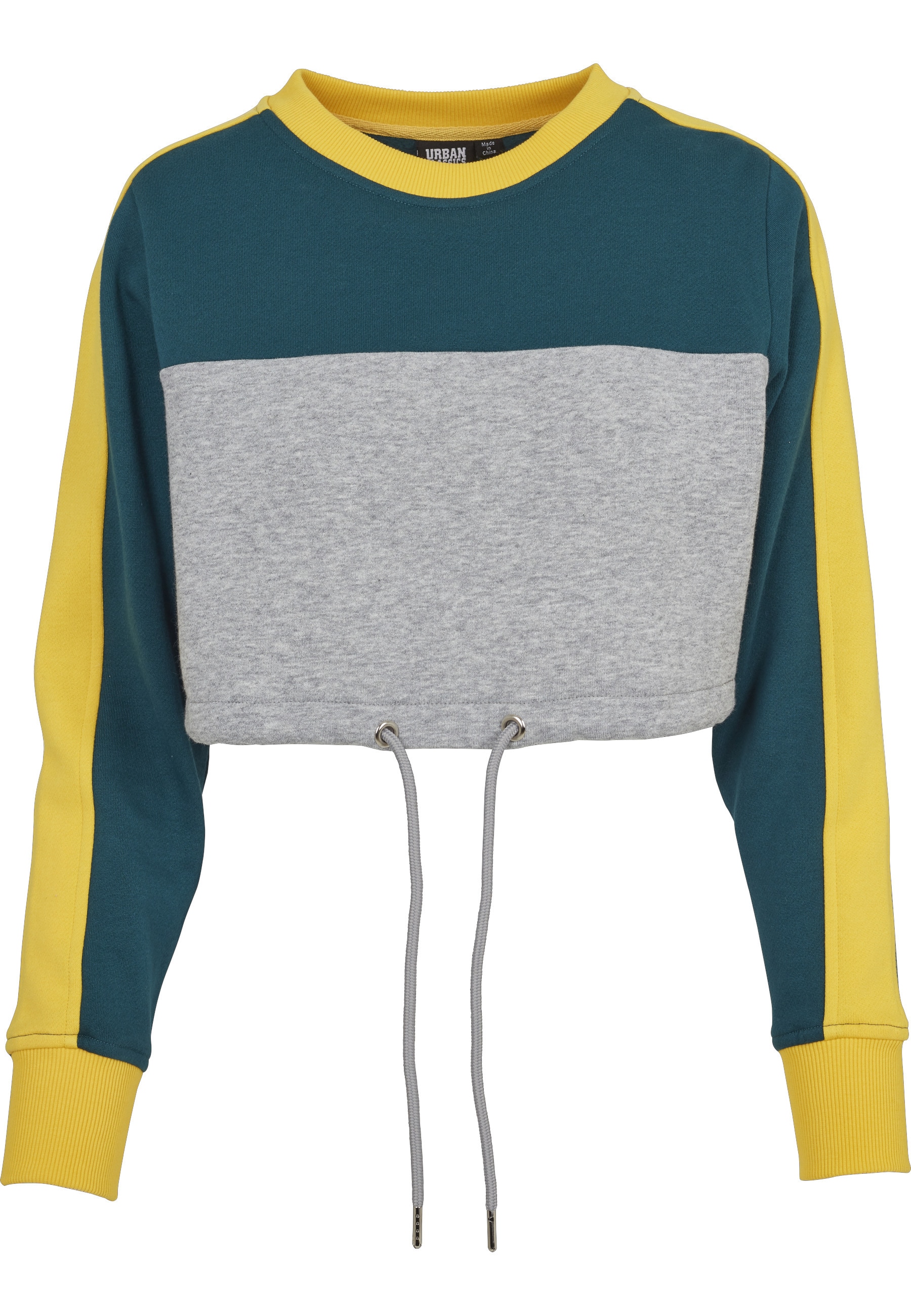URBAN CLASSICS Sweatshirt »Urban Classics Damen Ladies Cropped 3-Tone Stripe Crew«, 1 Stk.
