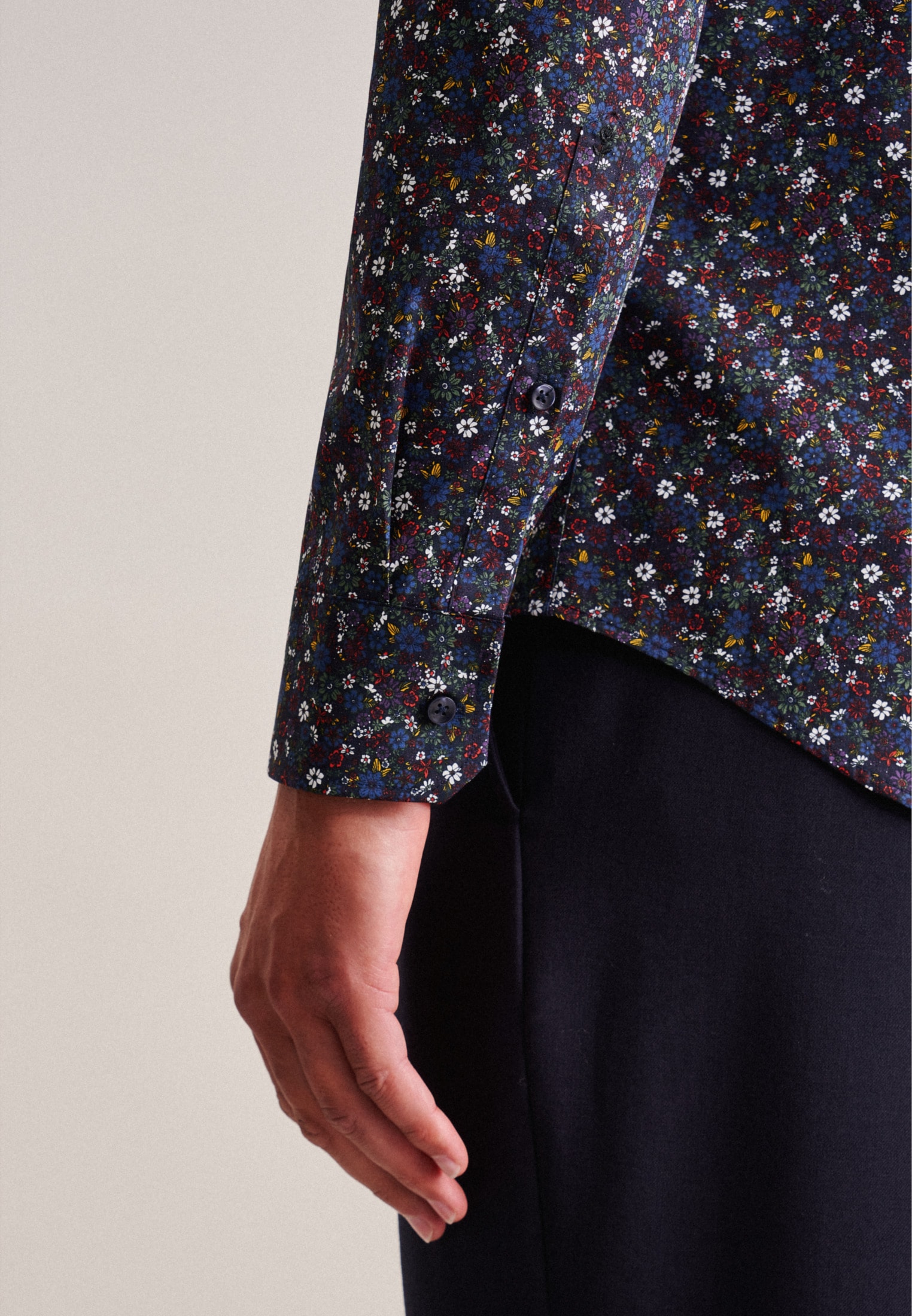 seidensticker Businesshemd »Slim«, Slim Langarm Kentkragen Floral