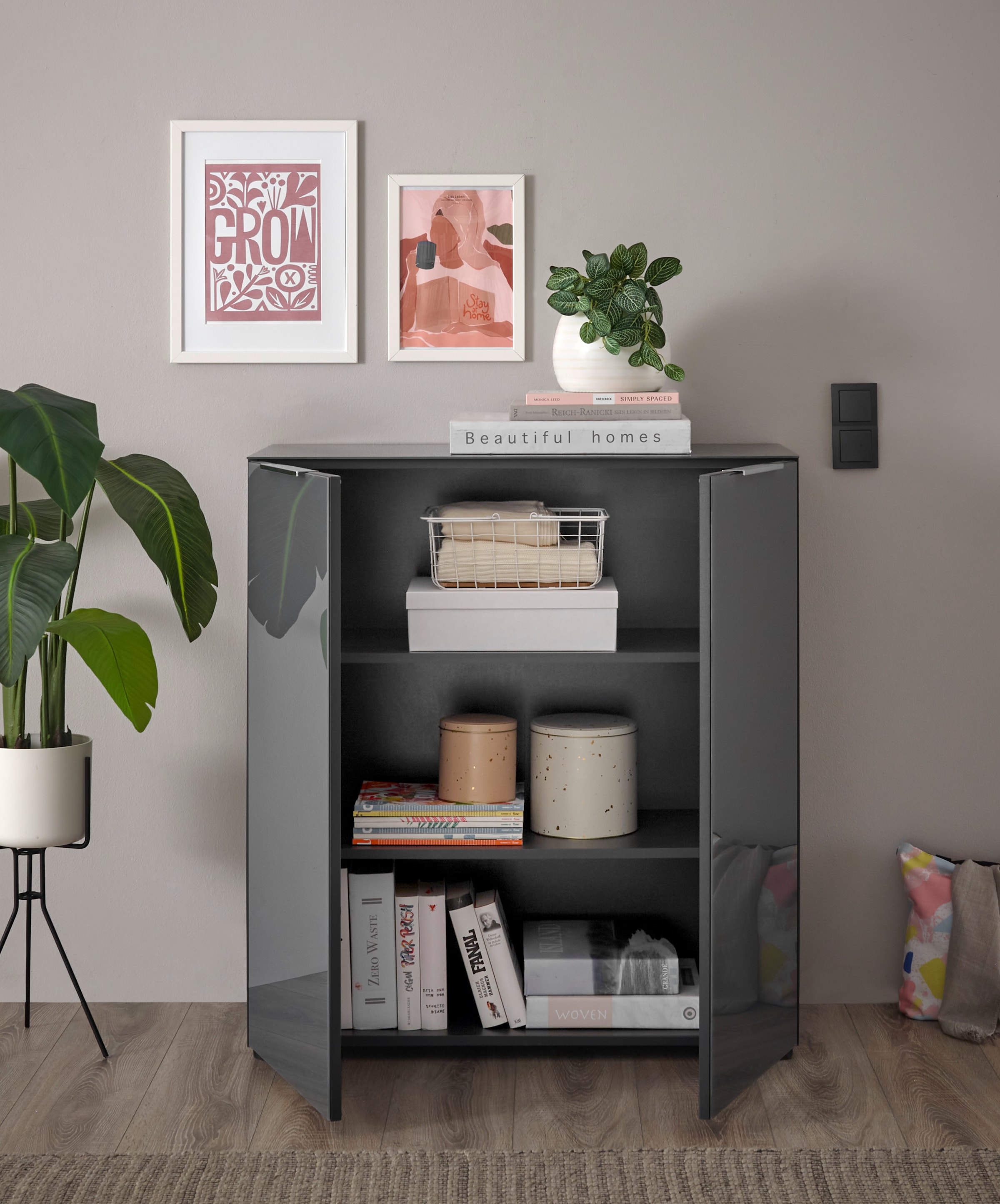 HBZ Kommode »Santorin, BxHxT 90x99x40 cm«, (1 St.), Breite 90cm, Softclose für Türen, Melaminbeschichtung