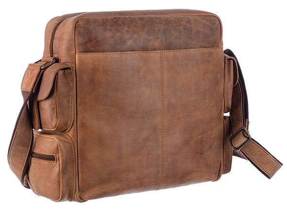 GreenLand Nature Messenger Bag »Montenegro«, bestellen Leder BAUR praktischen aus | echtem Vortaschen mit