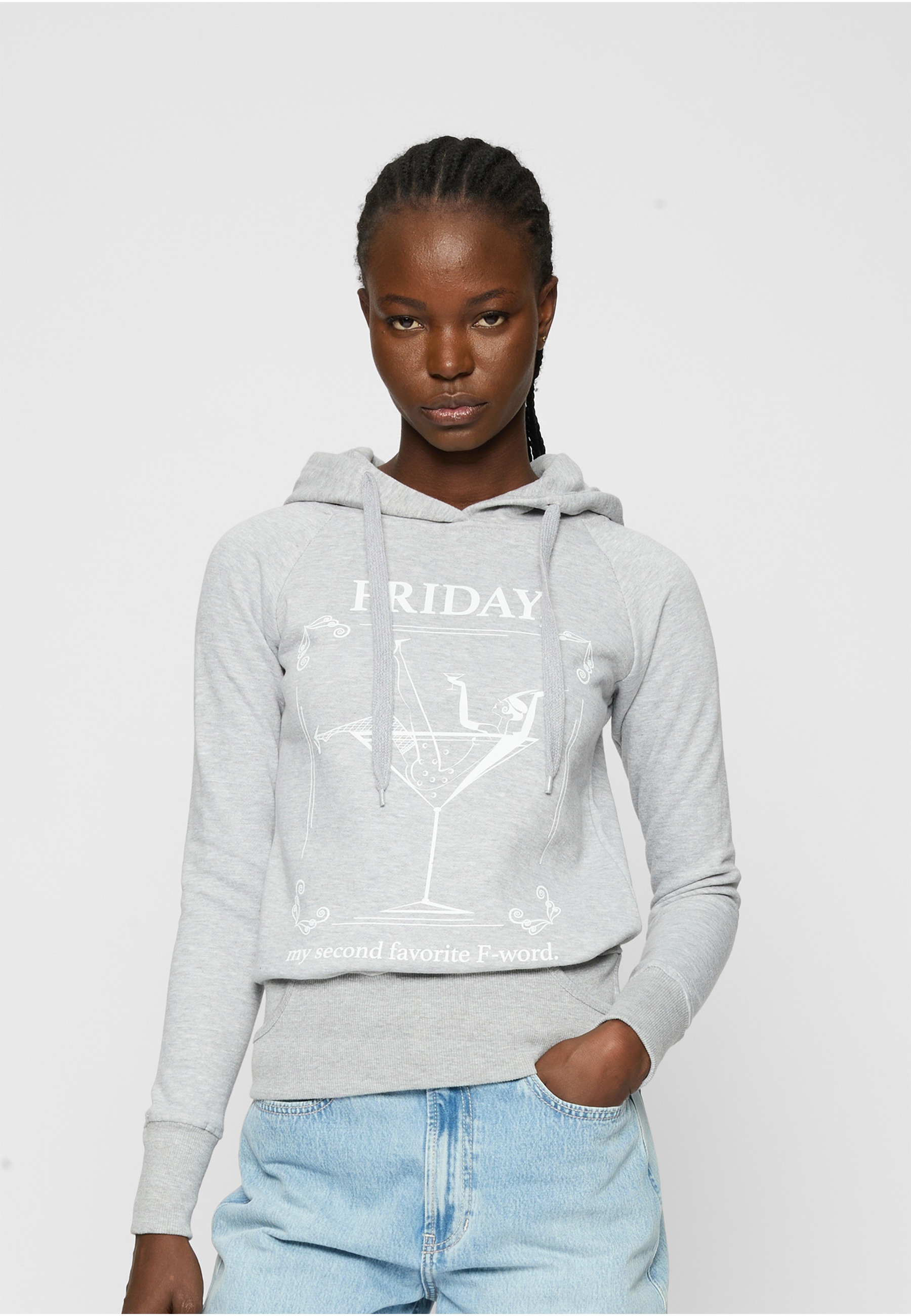 MisterTee Rundhalspullover »MisterTee Damen Ladies F-Word Hoody« 1 Stk.