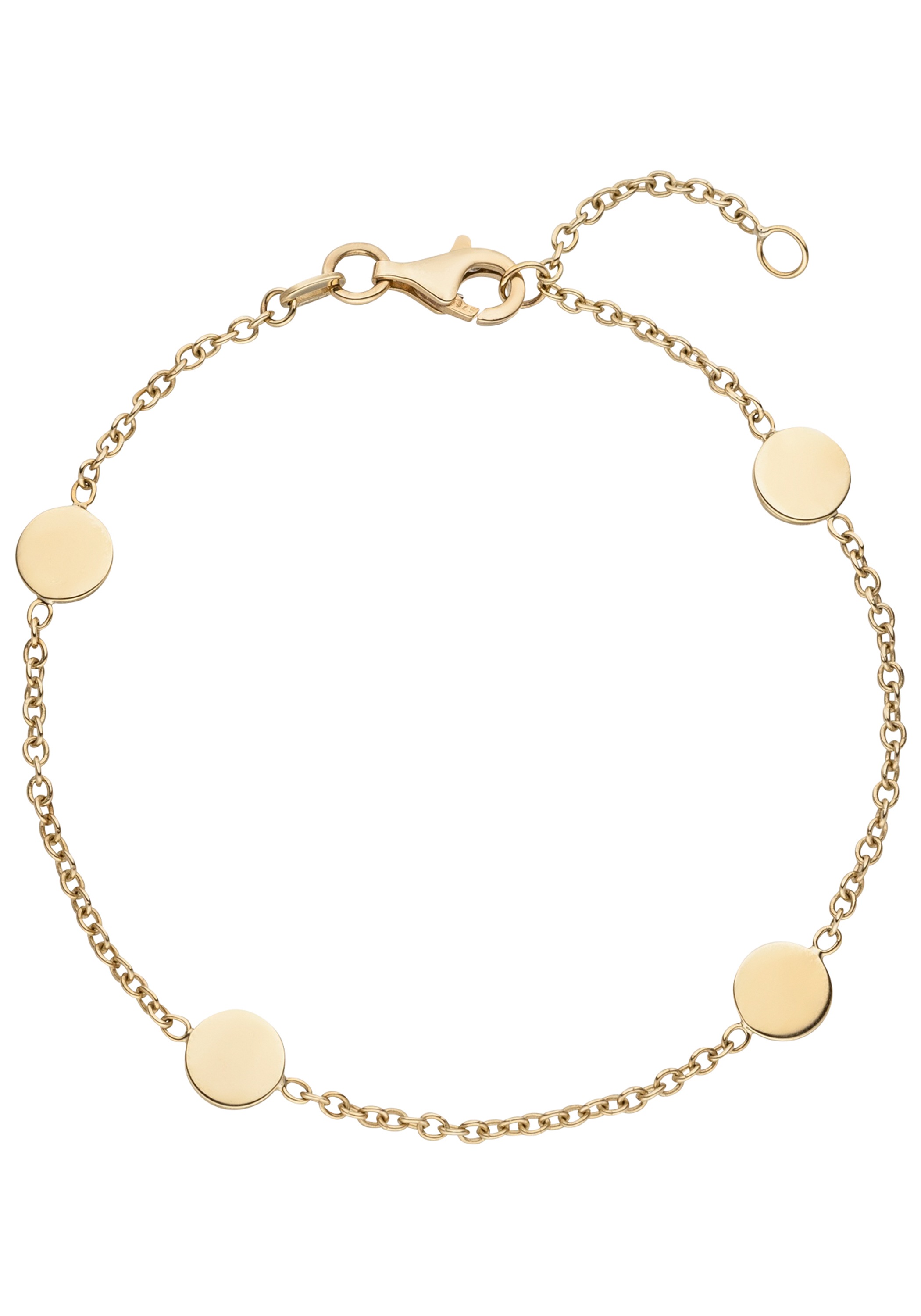 Armband JOBO "Goldarmband", gelbgold 375, Armbänder, Damen, 19cm, Gelbgold 375, Armband, 375 Gold mit Plättchen 19 cm