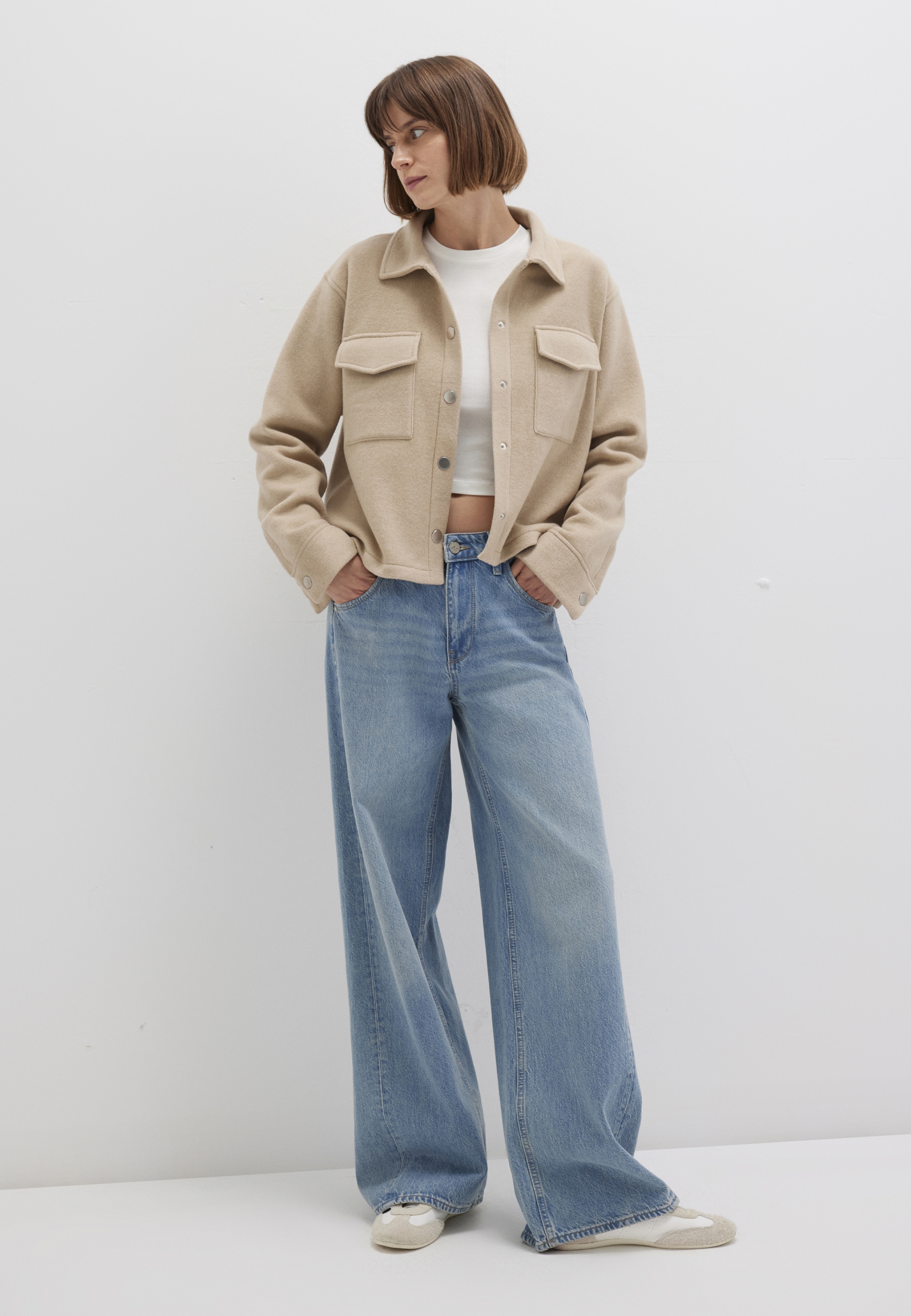 Mavi Rundhalspullover »BUTTON SWEATSHIRT«, Overshirt Fleece