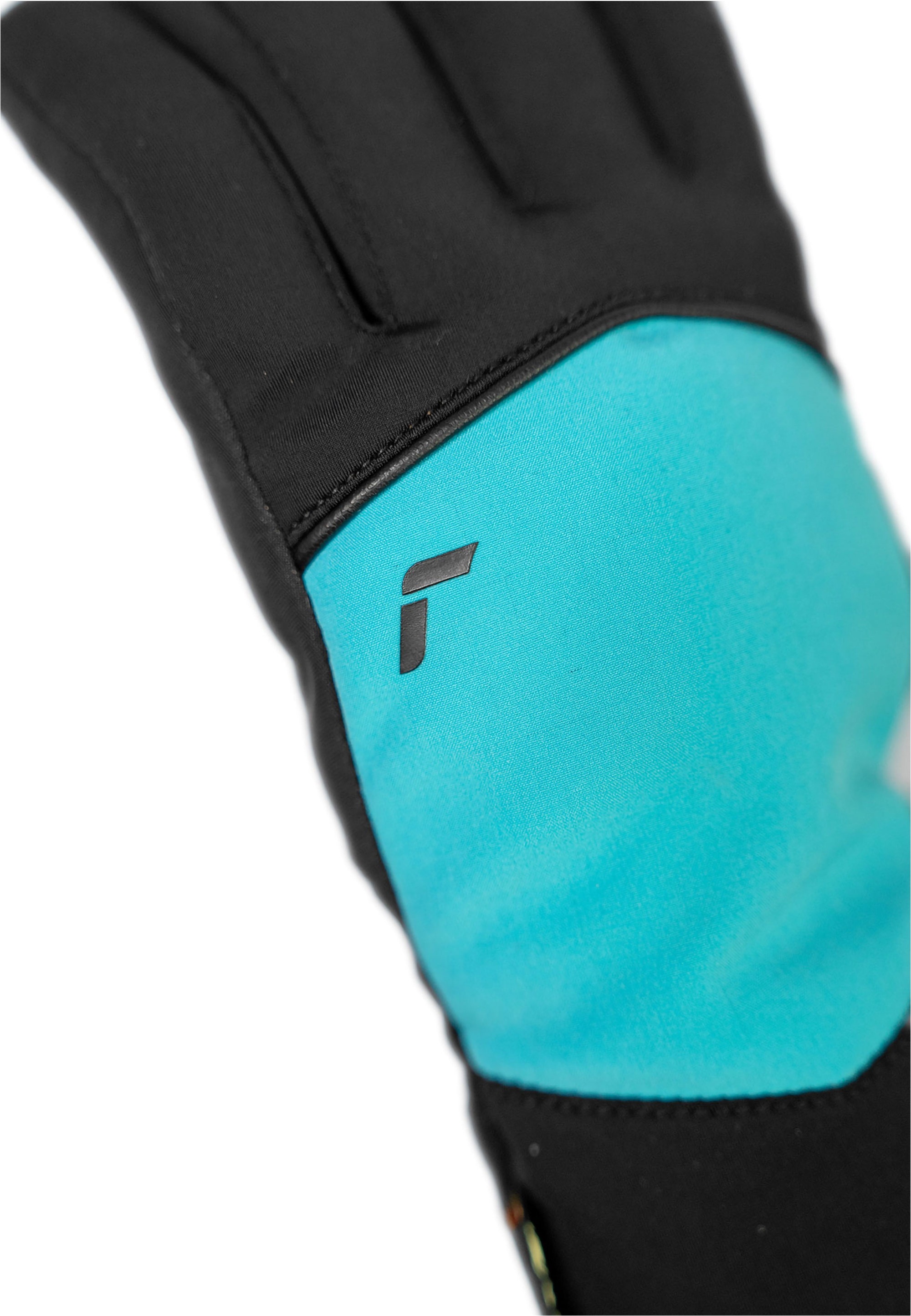 Skihandschuhe REUSCH "Amira GORE-TEX", Damen, Gr. 8,5, schwarz, türkis, 55% Polyester, 28% Polyamid, 10% Ziegenleder, 7% Elasthan, mehrfarbig, Handschuhe, mit wasserdichter und atmungsaktiver Membran 3