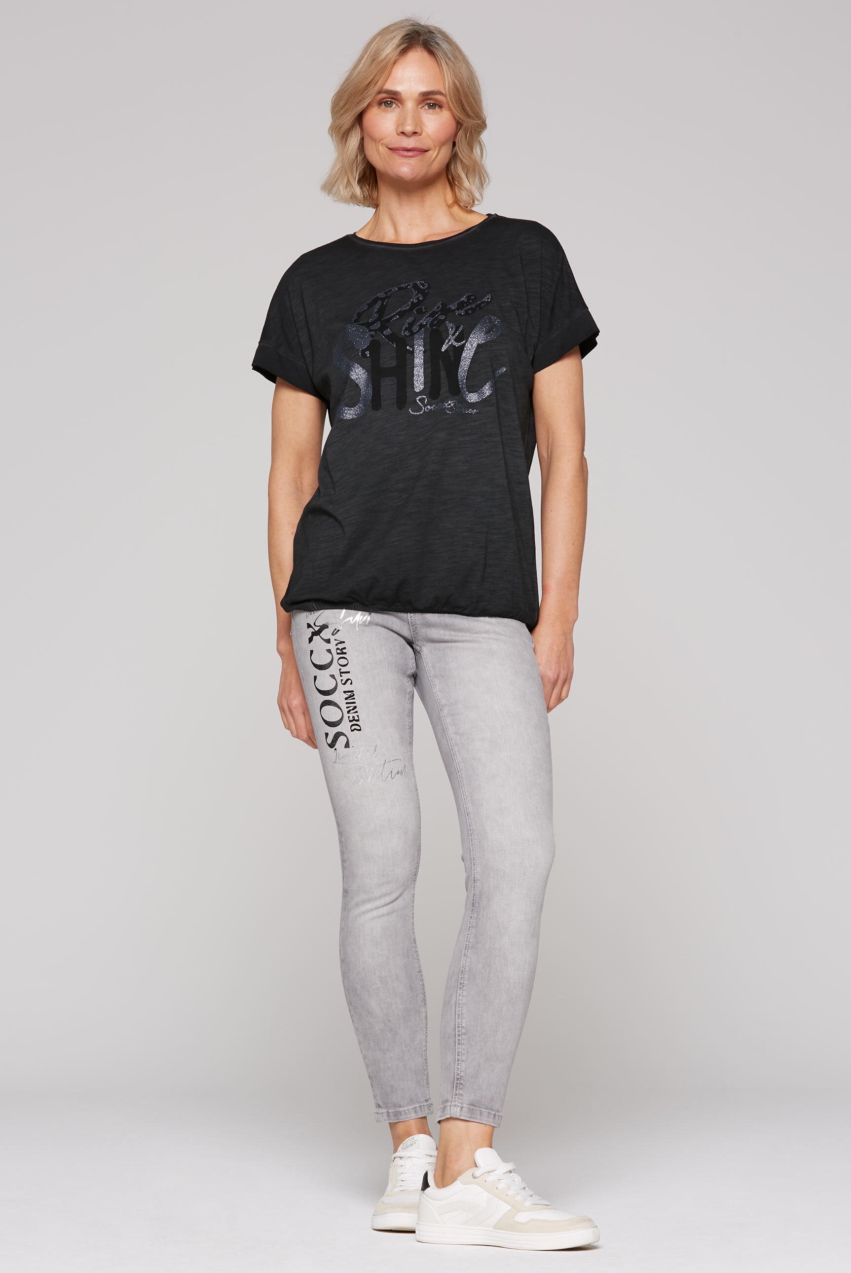 SOCCX Rundhalsshirt, mit Gummizug im Saum