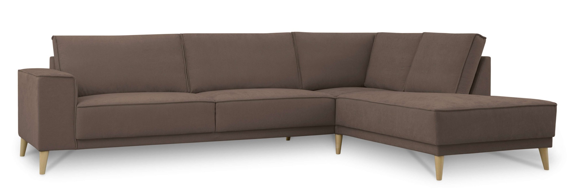 OTTO home Ecksofa »Oland Skandi, weicher Chenille-Stoff« L-Form, 289 cm, Wellenunterfederung, Skandi-Design, Massivholzfüße