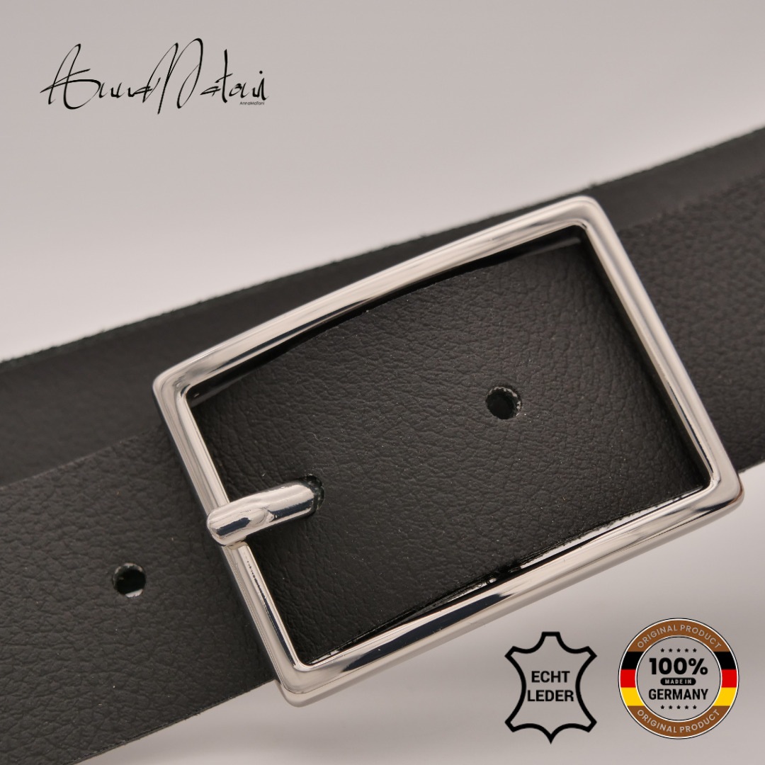 Ledergürtel ANNAMATONI "AnnaMatoni Ledergürtel Lu Ledergürtel Lu", Damen, Gr. TW90 - 105cm Gesamtlänge, schwarz (schwarz 790), 100% Leder, Gürtel Ledergürtel 2