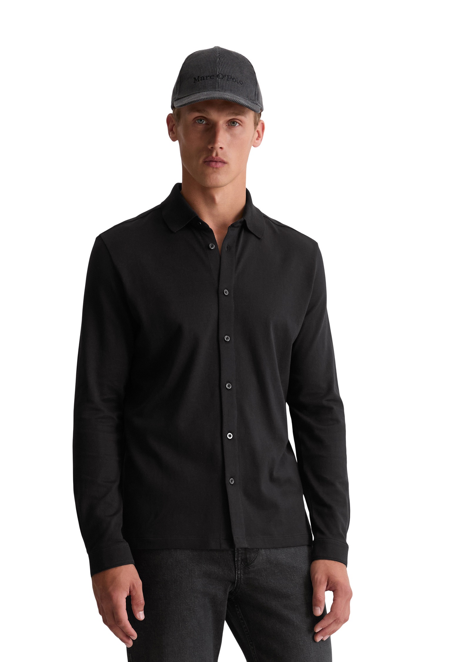 Marc OPolo Langarm-Poloshirt "aus weichem Heavy Jersey" günstig online kaufen