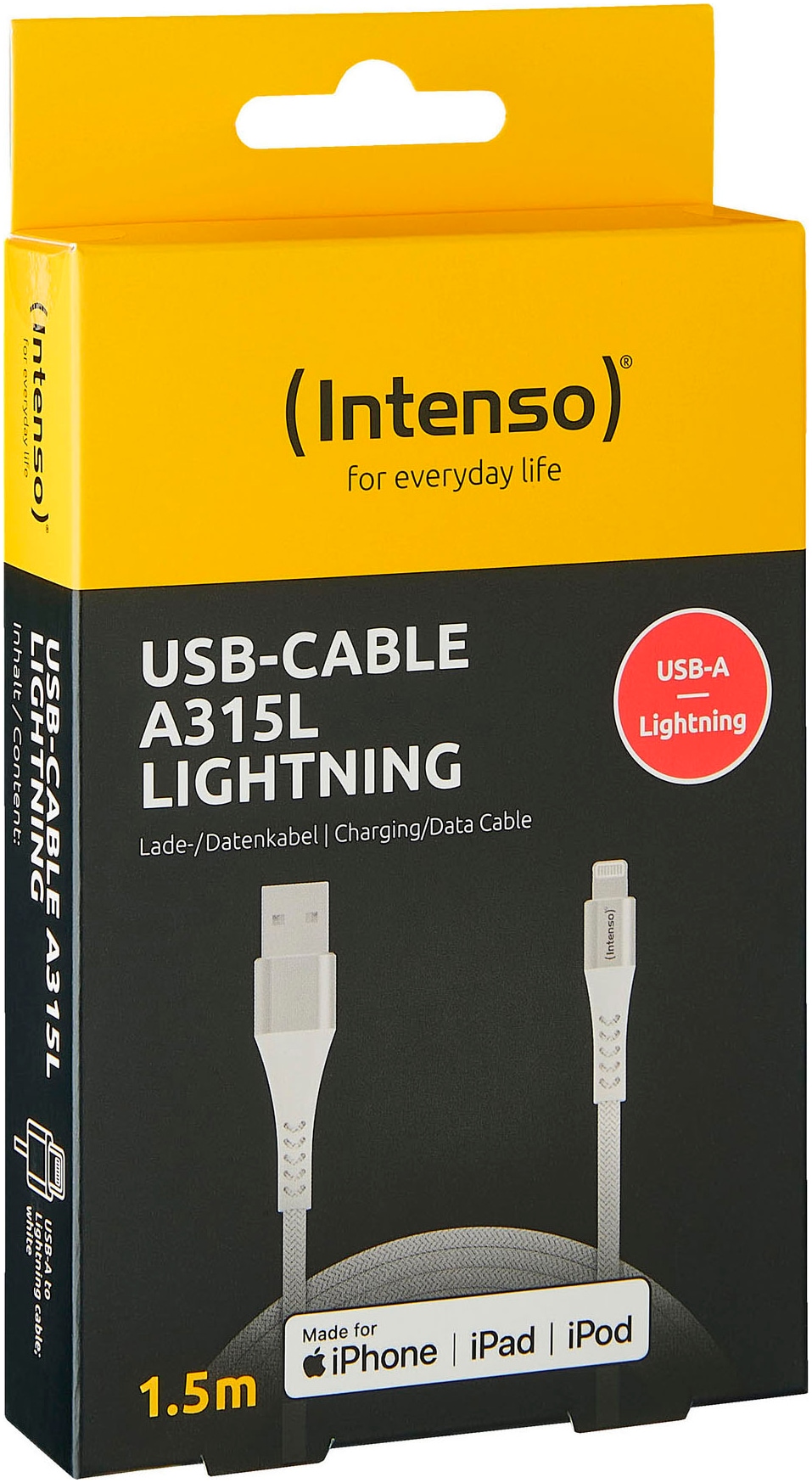 Intenso USB-Kabel »USB-A zu Lightning Kabel«, USB Typ A-Lightning, 150,00 cm
