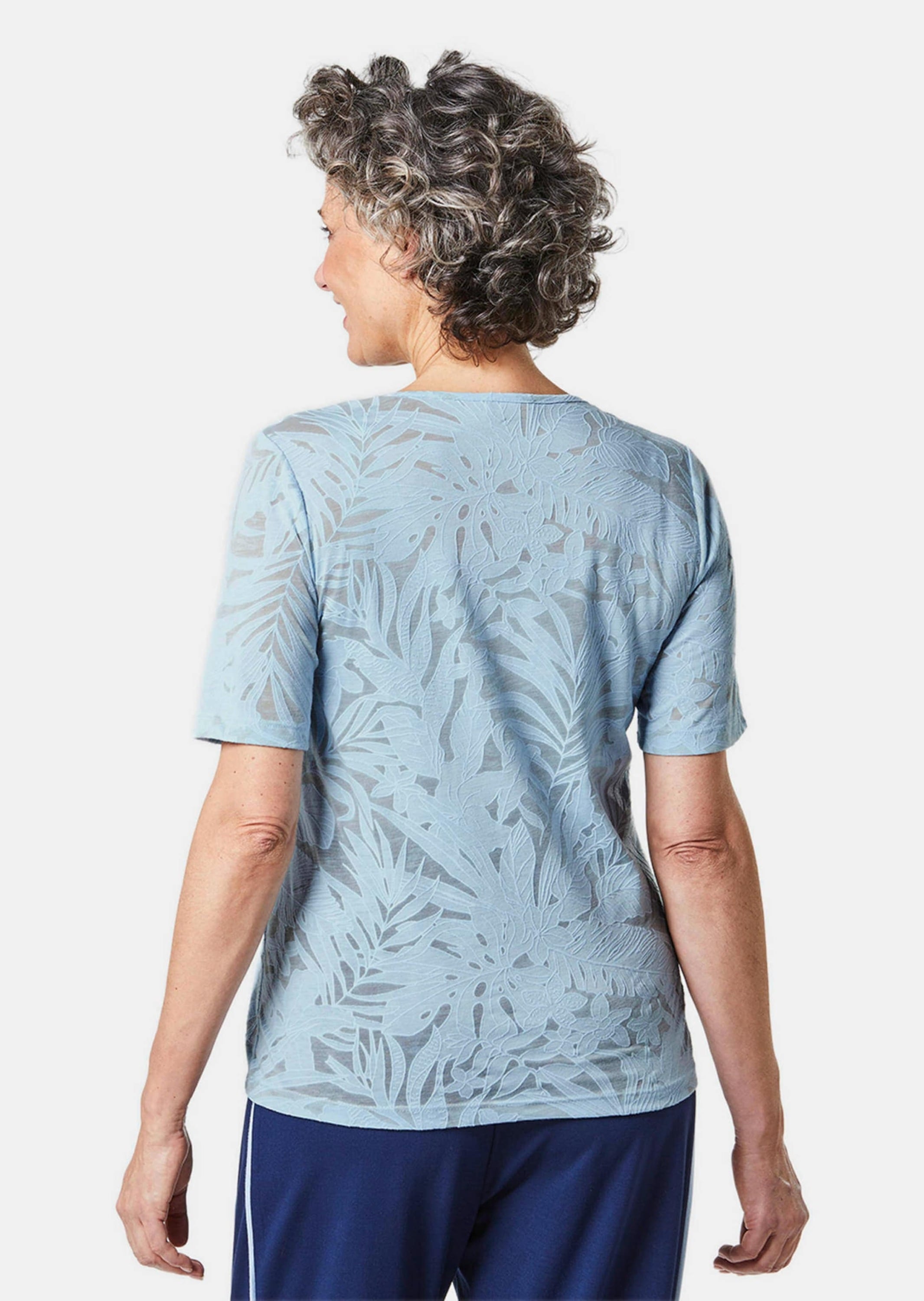 GOLDNER Kurzarmshirt »Ausbrenner-Shirt T-Shirt mit Ausbrenneroptik«
