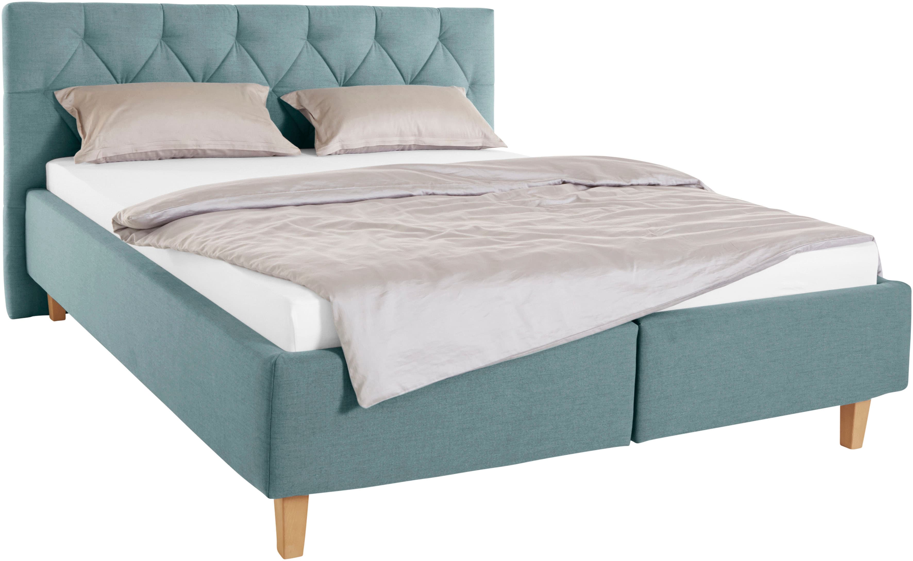 Home affaire Polsterbett "Sunley 100" Kreuzsteppung, Kopfteilhöhe 102 cm, ohne oder mit Matratze/Lattenrost