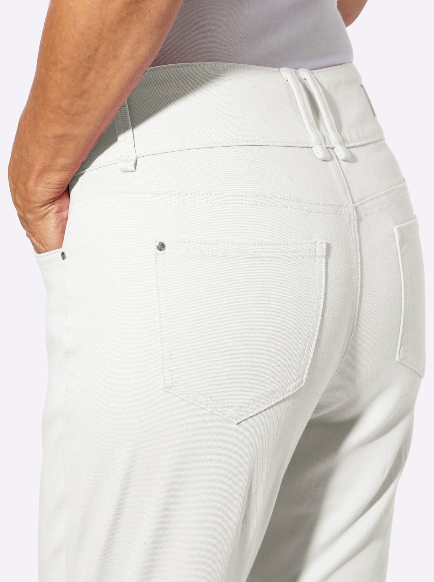 CASUAL LOOKS Damen Bootcut Jeans Weiß Größe 48 3