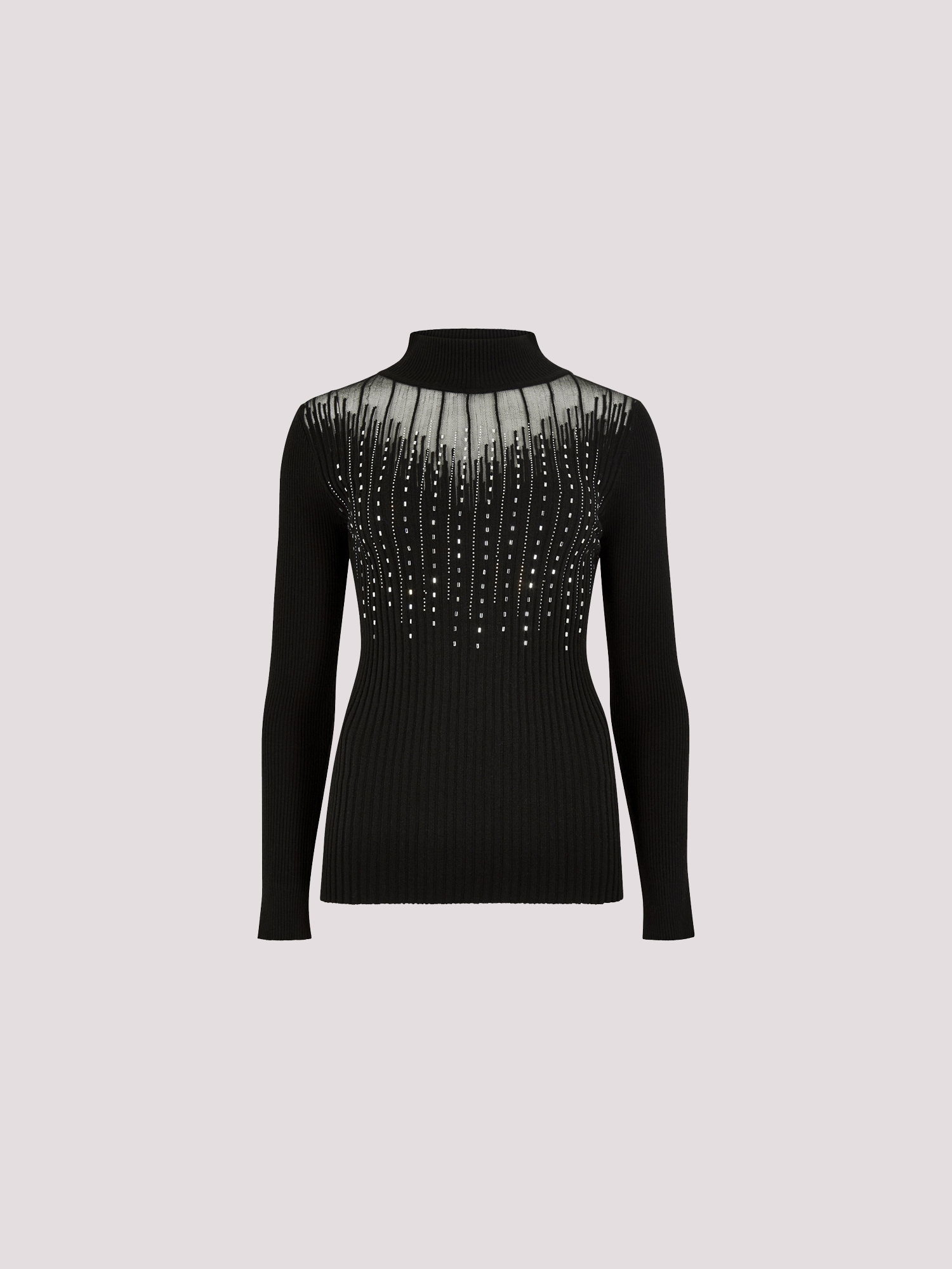 Apricot Strickpullover »geripptes Top aus Mesh« mit Glitzersteinen
