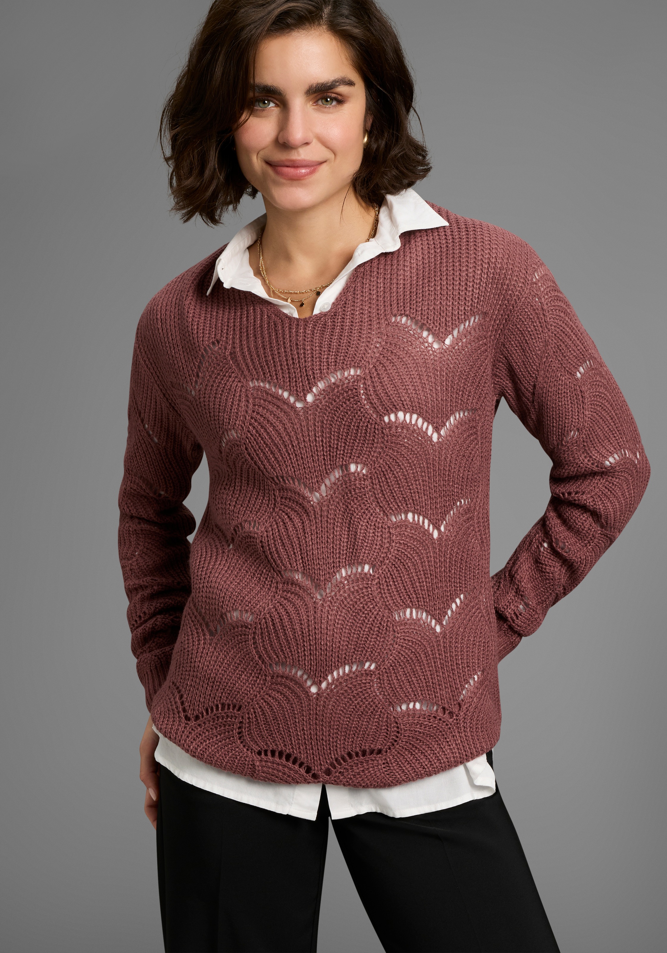 Laura Scott Ajourpullover, mit Lochmuster günstig online kaufen
