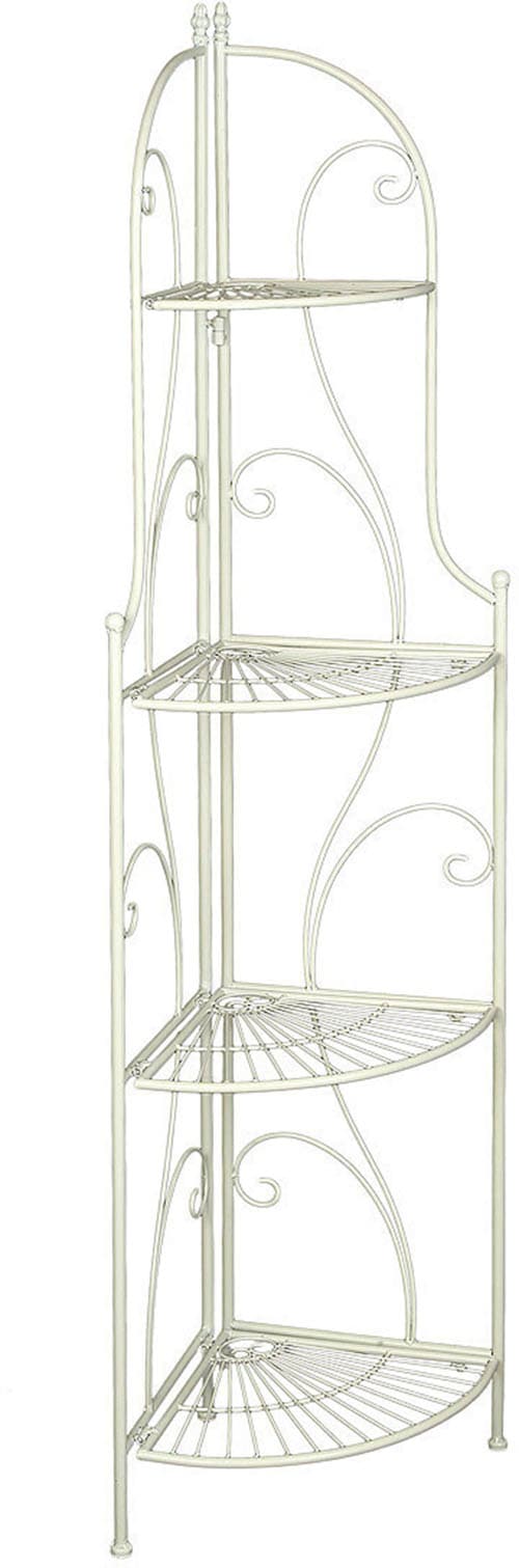 Ambiente Haus Standregal "Eckregal mit 4 Böden in Antikweiß" 1 Stk. tlg. günstig online kaufen