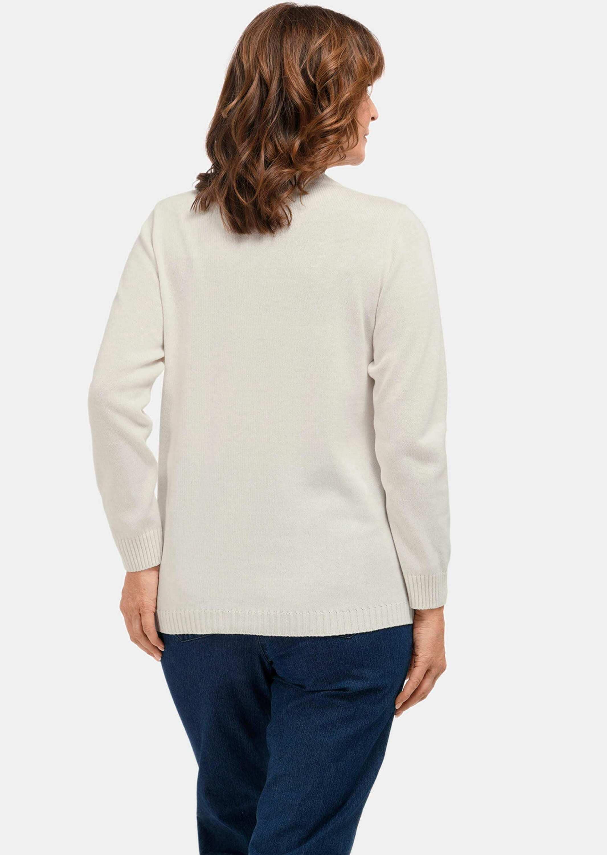 GOLDNER Rundhalspullover "Kurzgröße Pullover mit streckendem Zopfmuster" günstig online kaufen