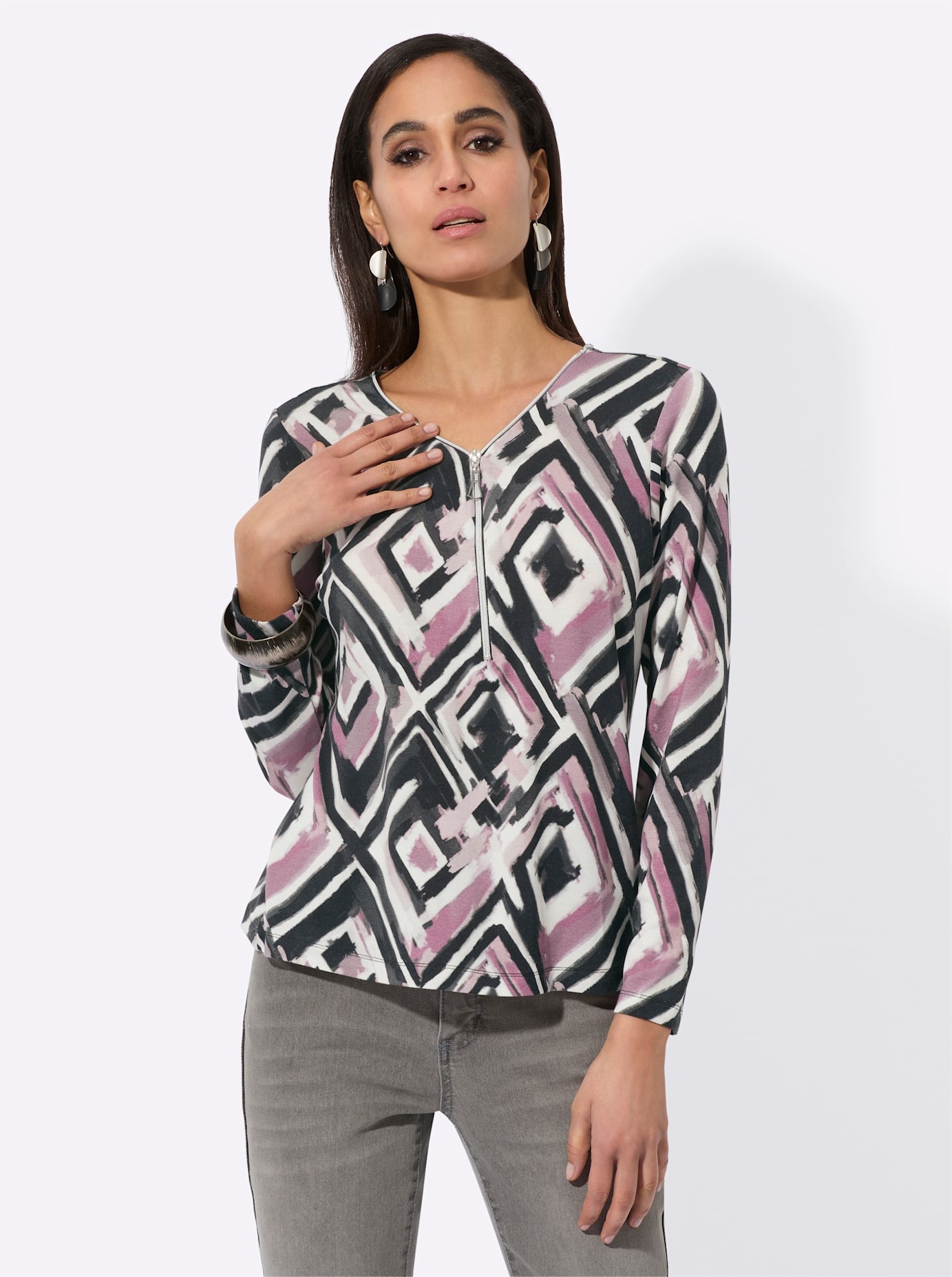 creation L Print-Shirt "Modal-Shirt" 1 Stk. tlg. günstig online kaufen